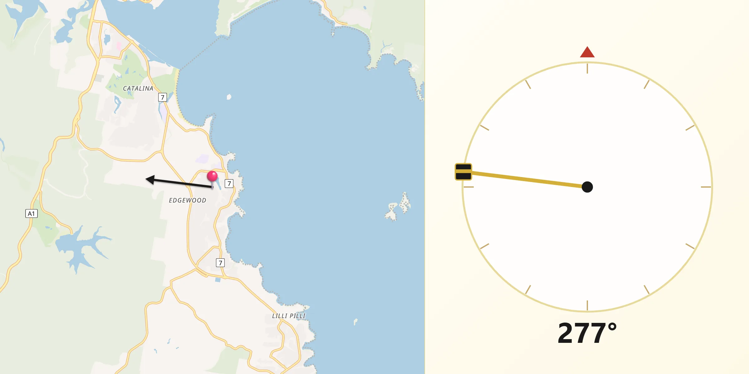 Qibla Direction from Sunshine Bay