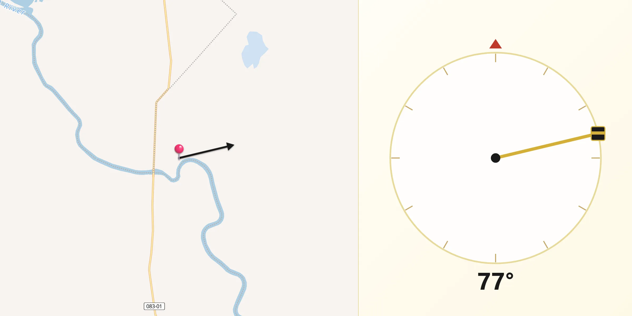 Dirección de la Qibla desde Lezama