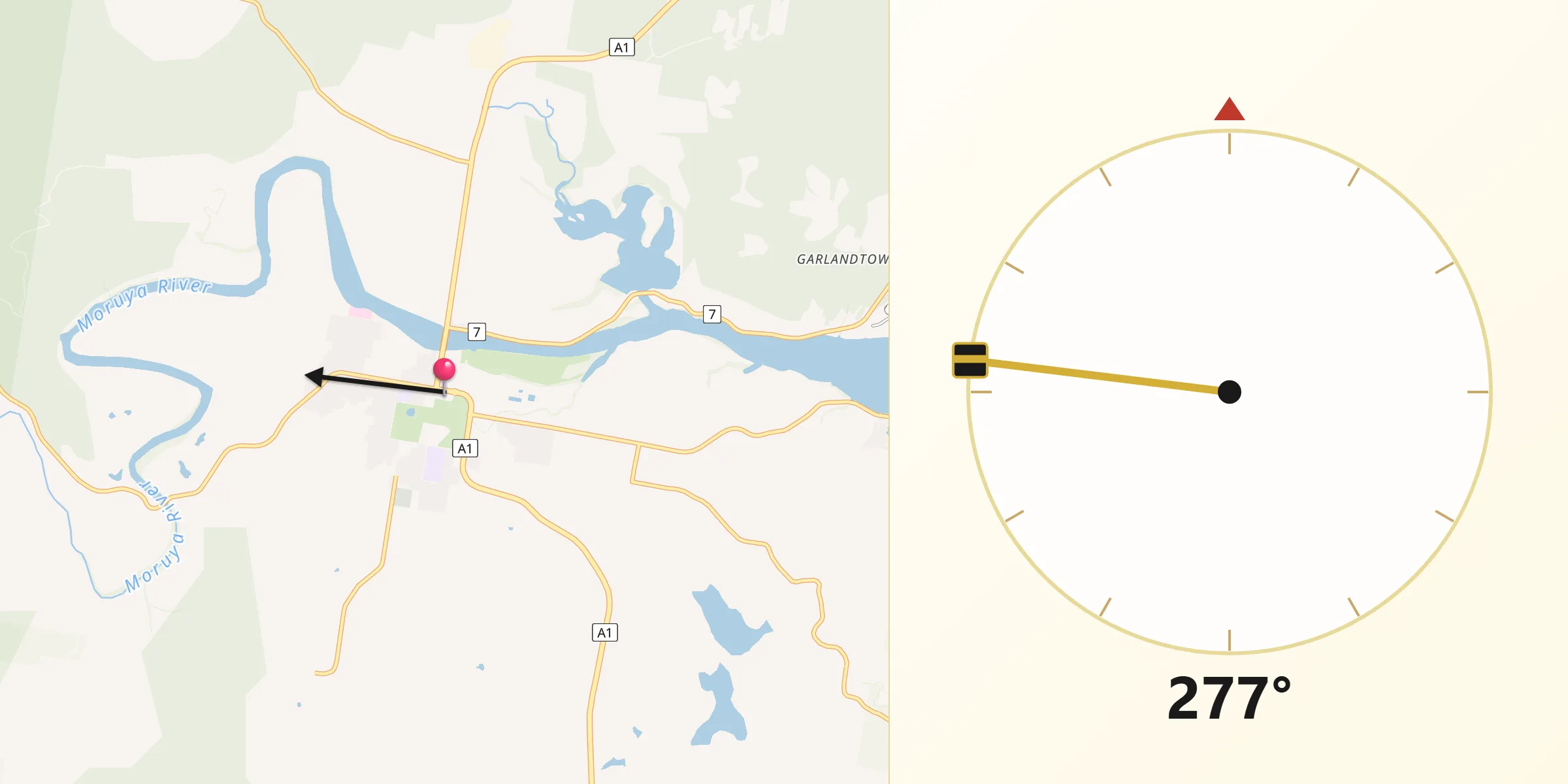 Qibla Direction from Moruya