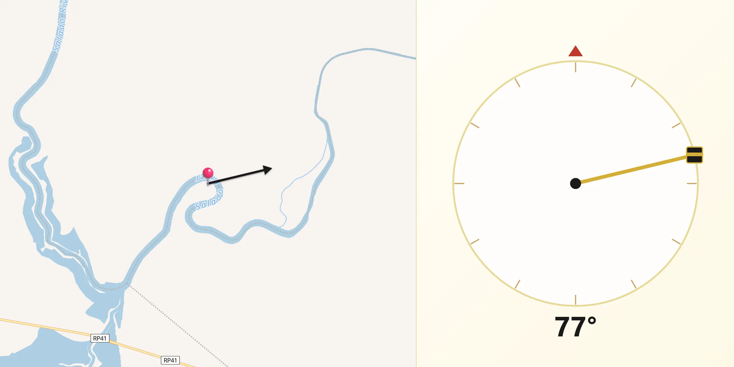 Dirección de la Qibla desde Castelli
