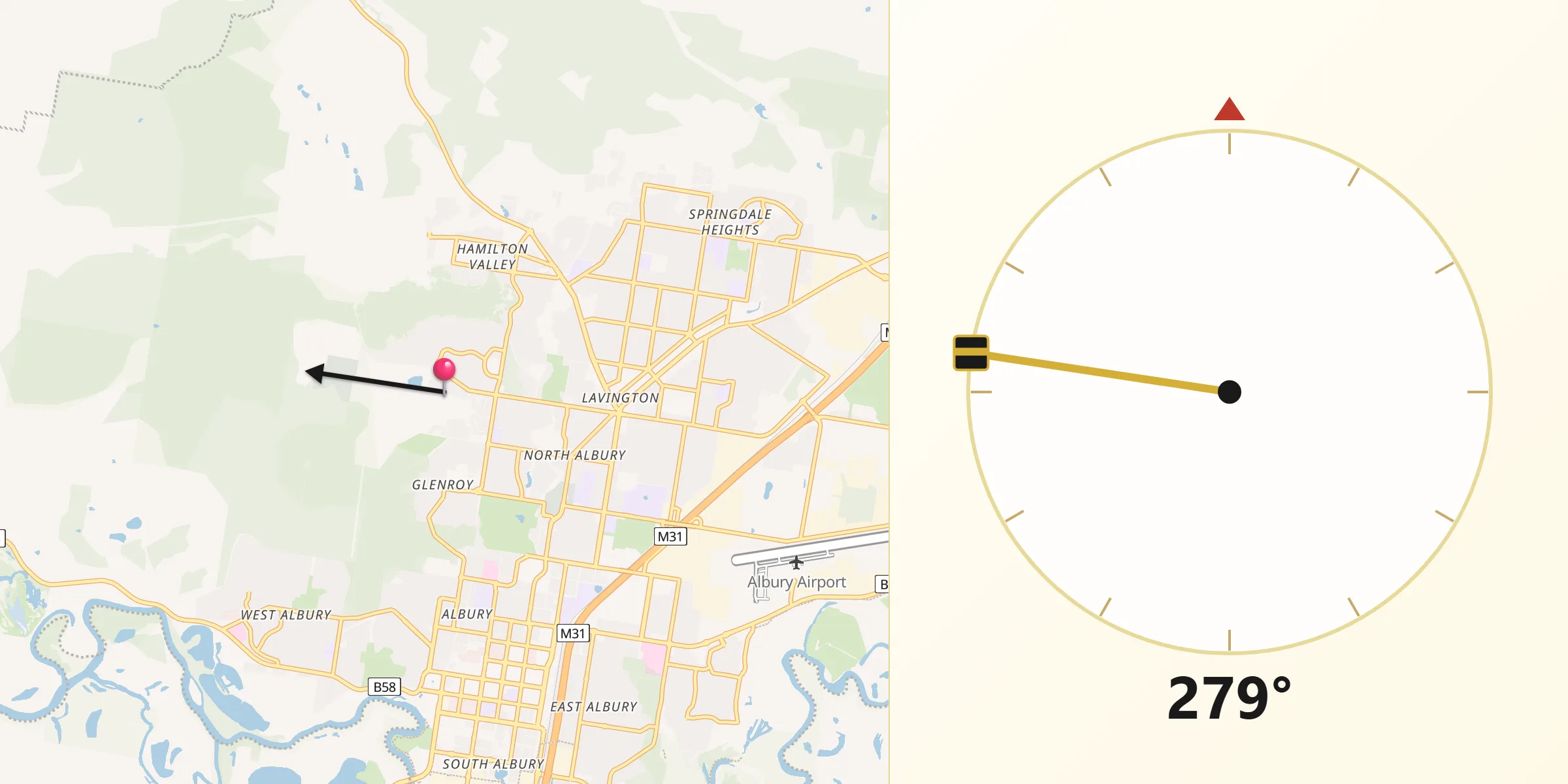 Qibla Direction from Glenroy