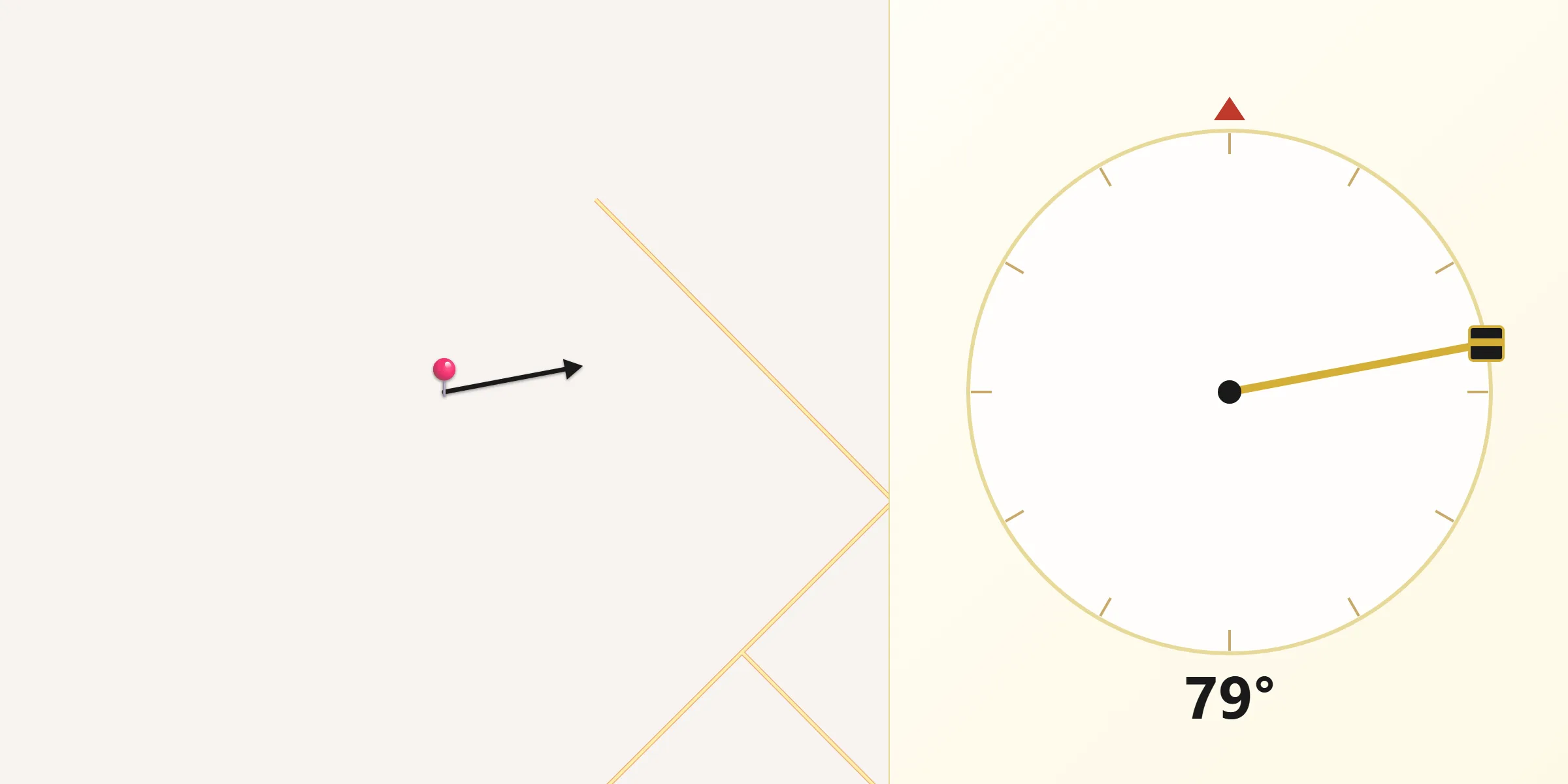 Dirección de la Qibla desde Trenque Lauquen