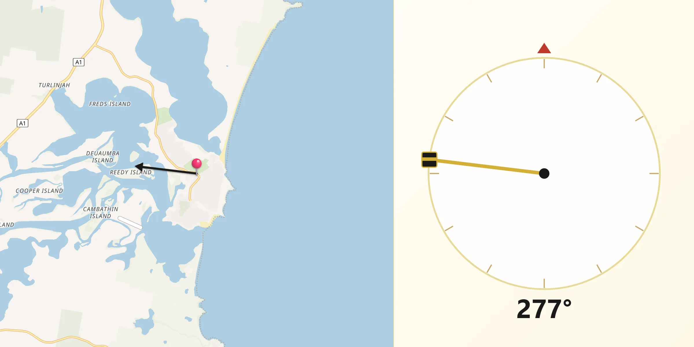 Qibla Direction from Tuross Head