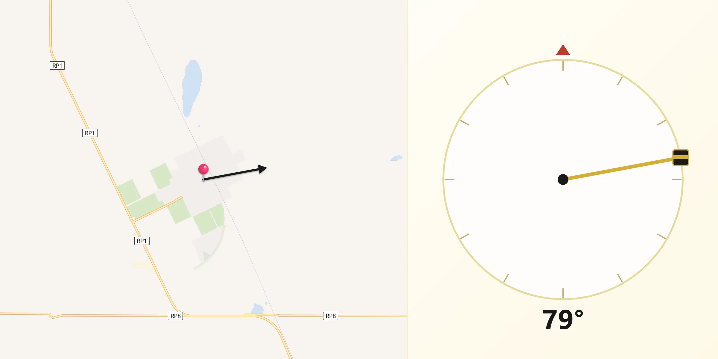 Dirección de la Qibla desde Quemú Quemú