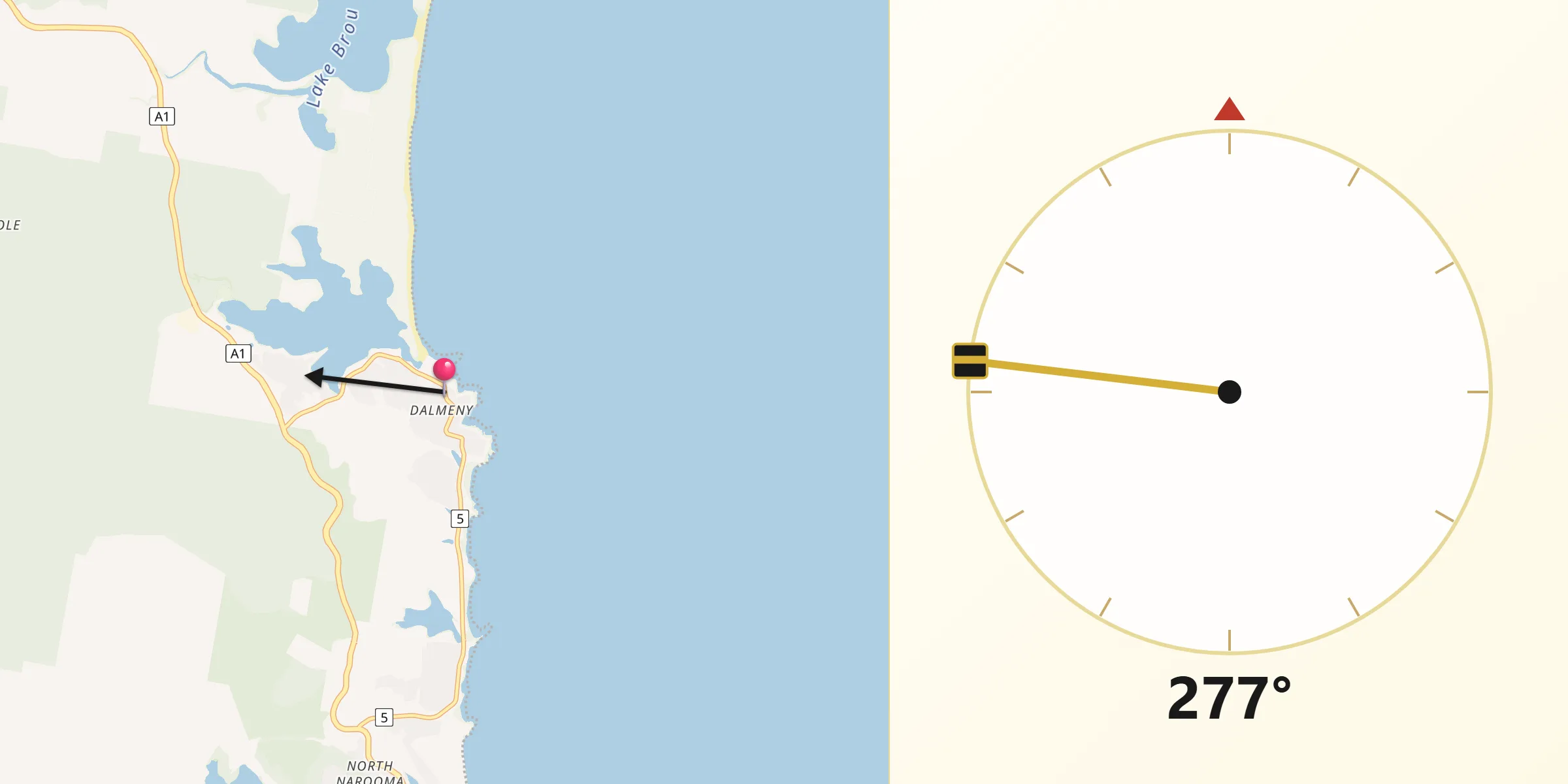 Qibla Direction from Dalmeny