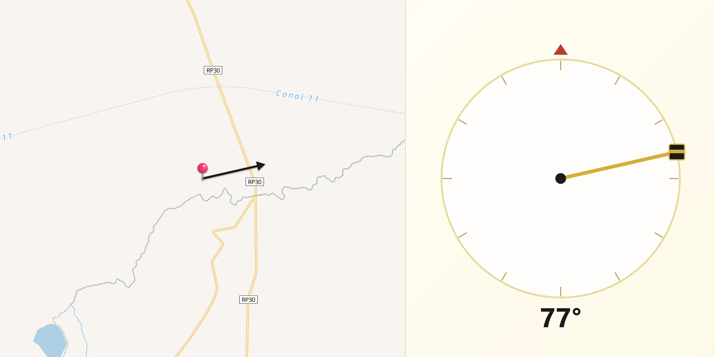 Dirección de la Qibla desde Pila