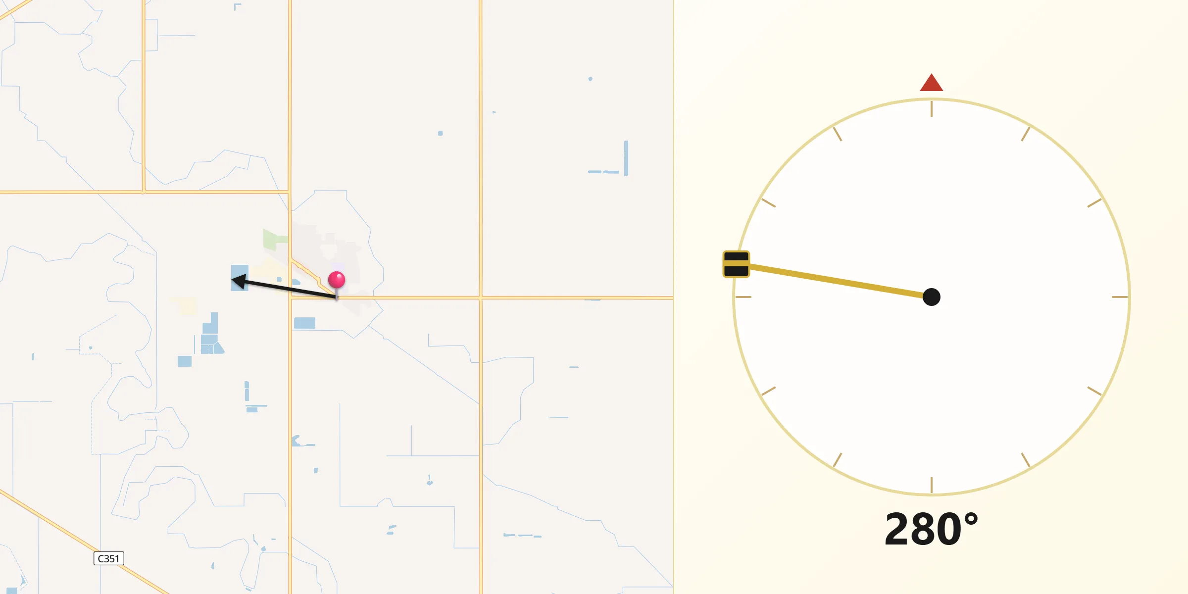 Qibla Direction from Tongala
