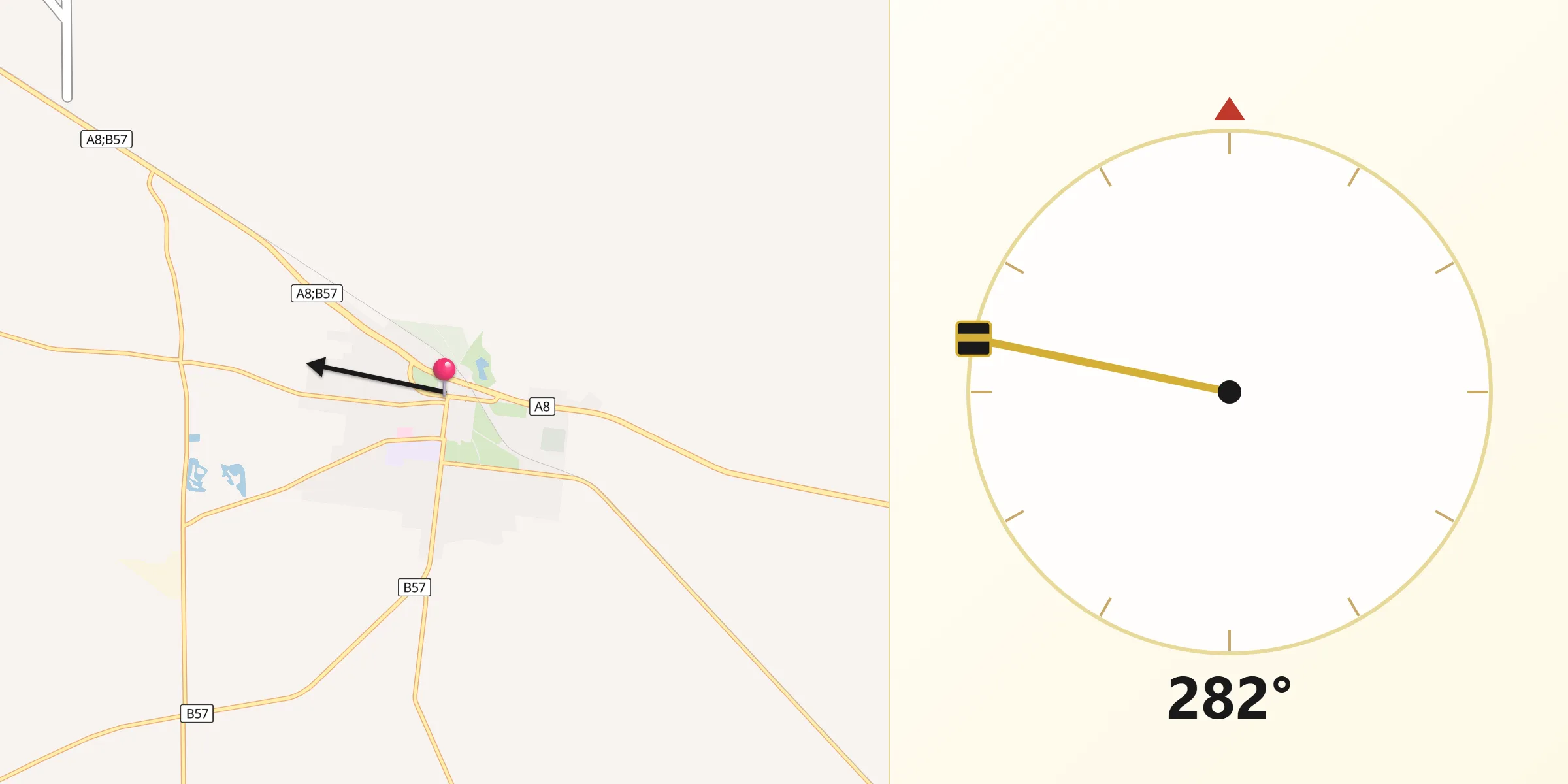 Qibla Direction from Bordertown