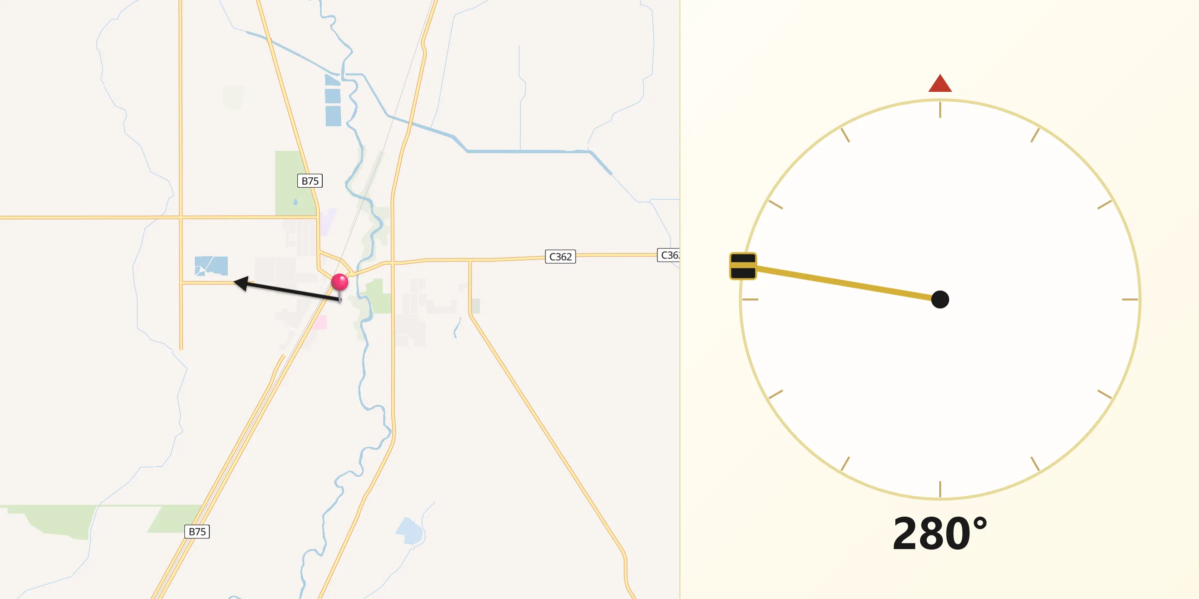 Qibla Direction from Rochester