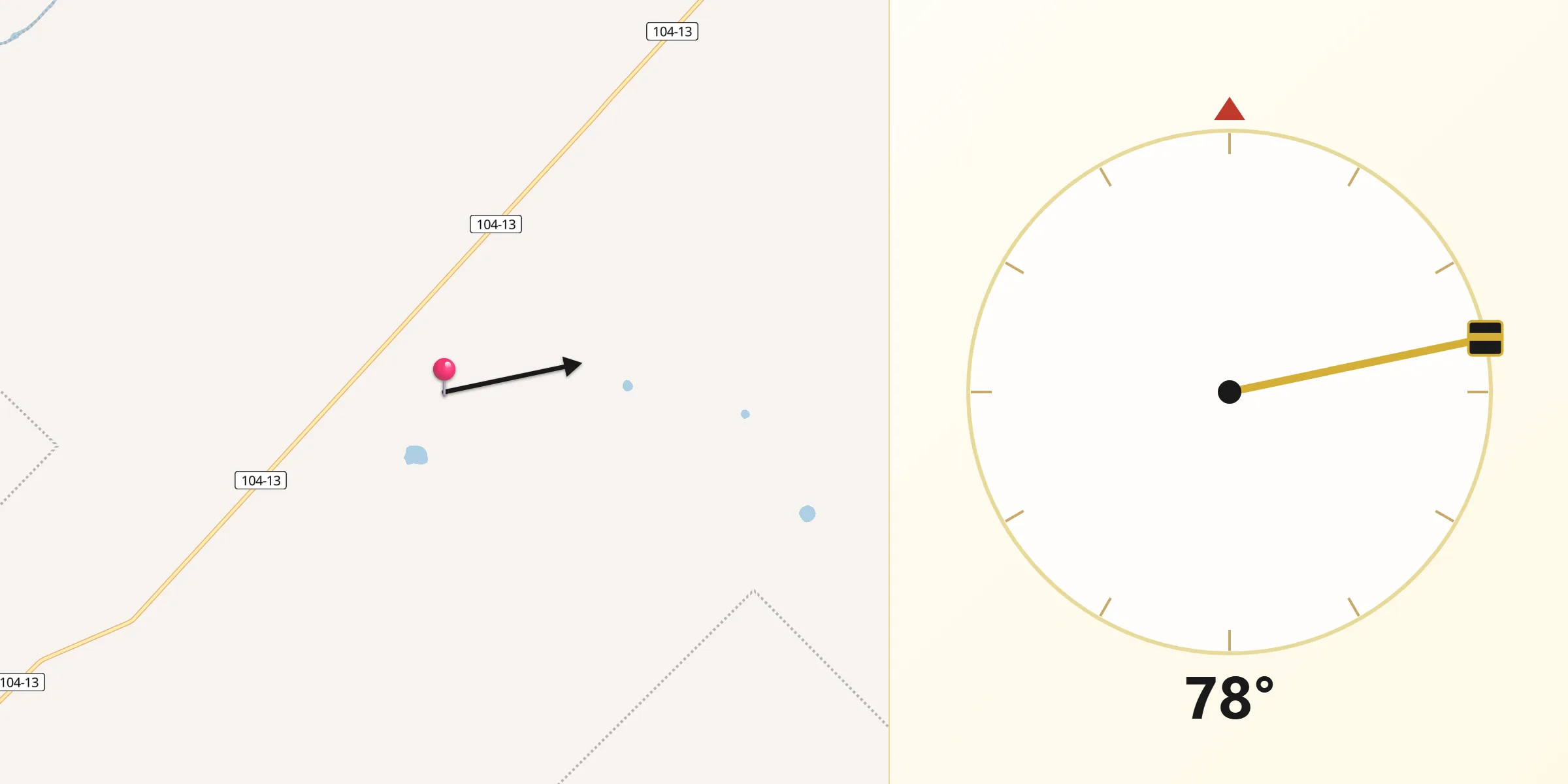 Dirección de la Qibla desde Tapalqué