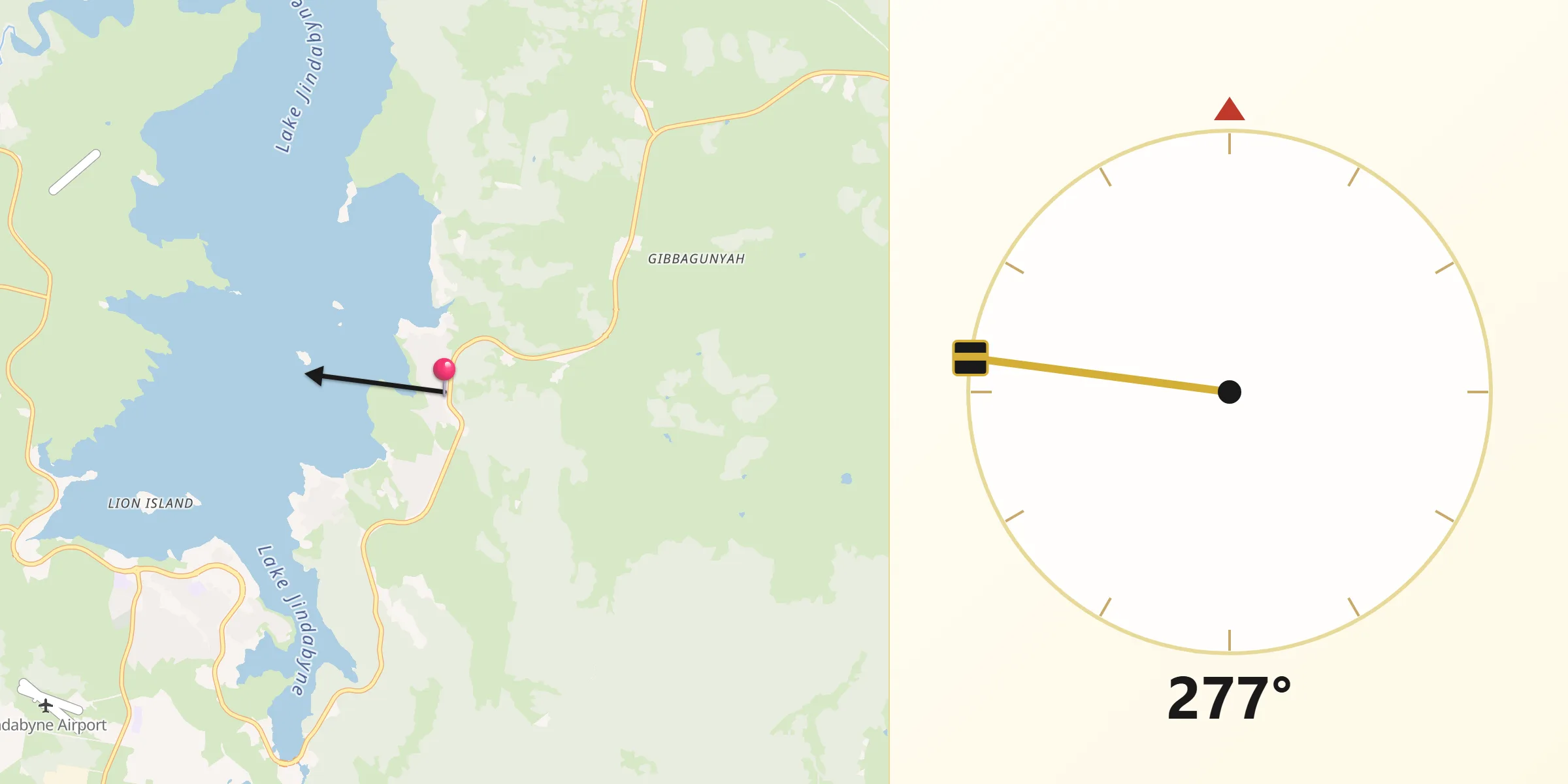 Qibla Direction from East Jindabyne