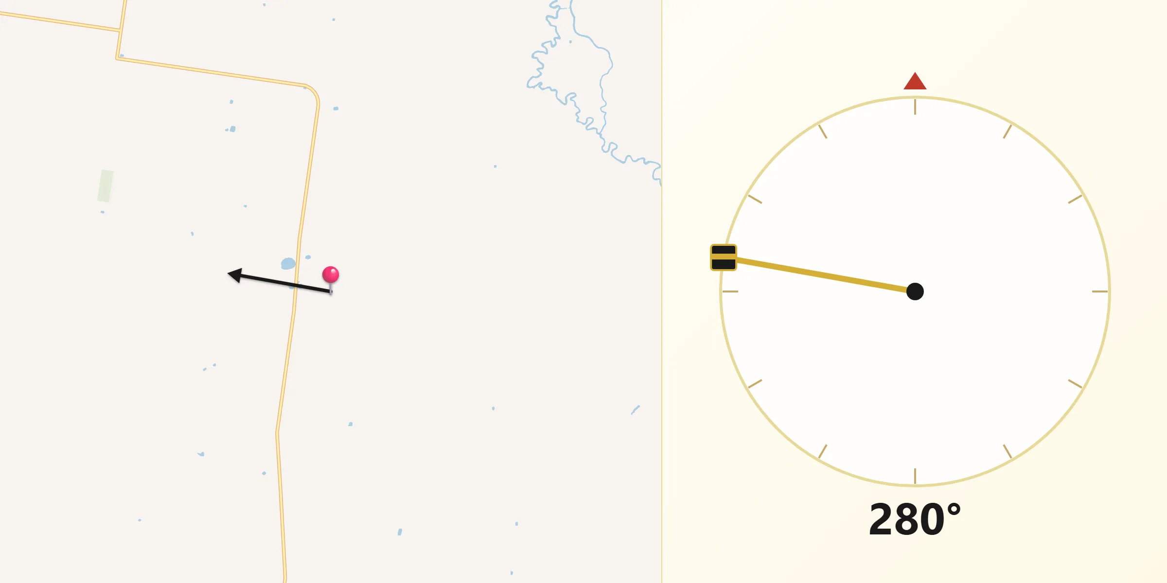 Qibla Direction from Loddon