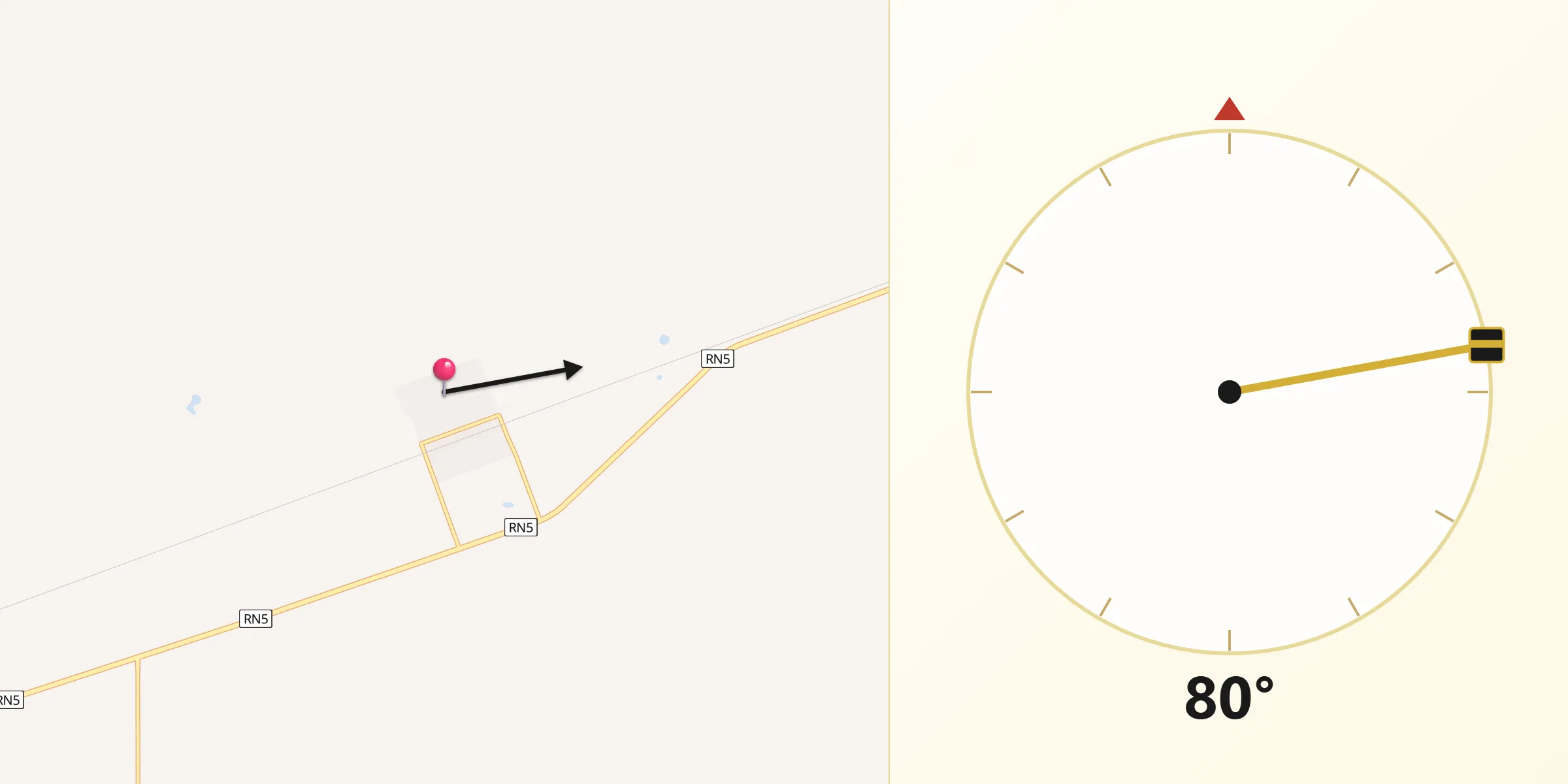Dirección de la Qibla desde Lonquimay