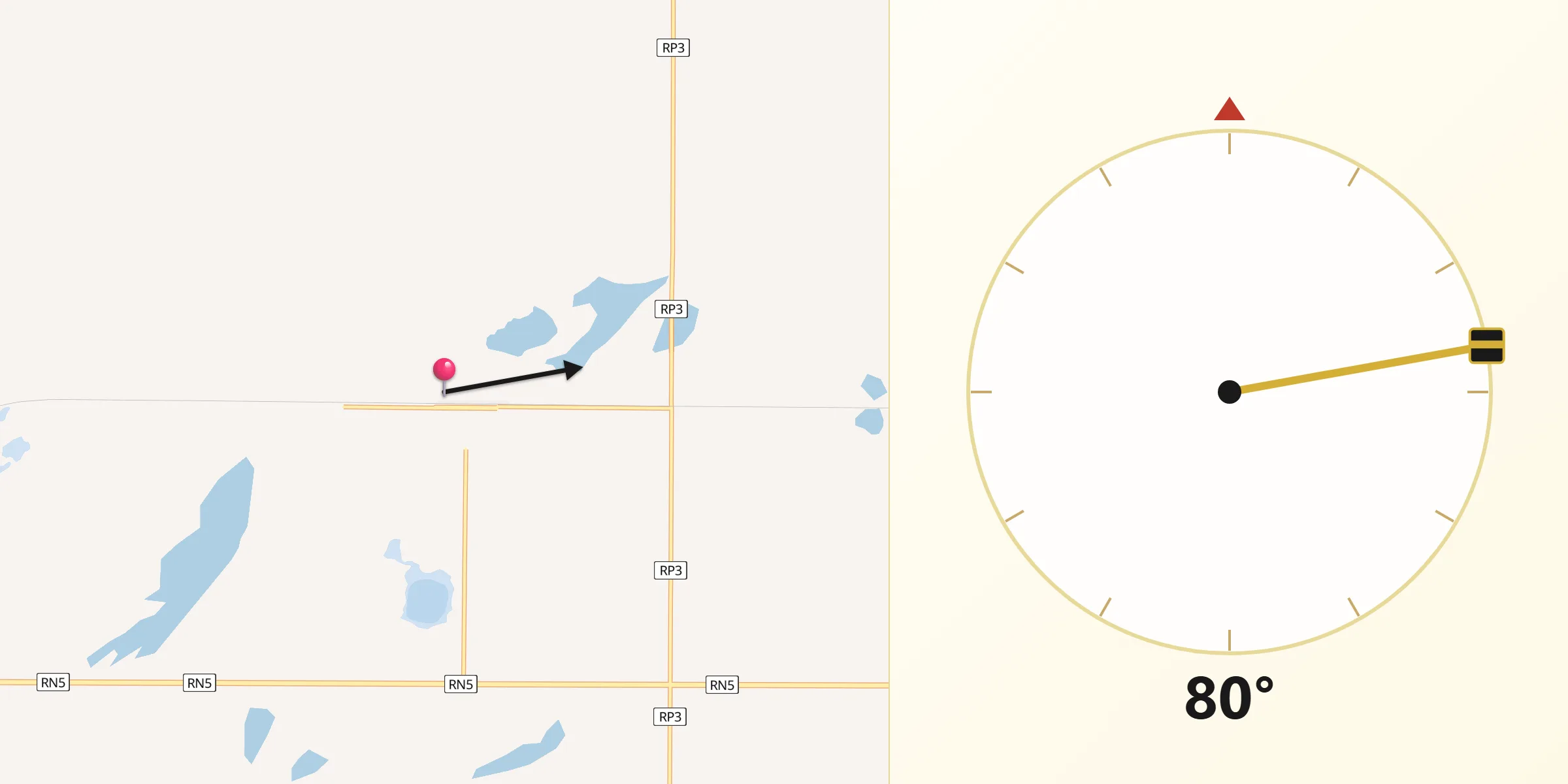 Dirección de la Qibla desde Uriburu