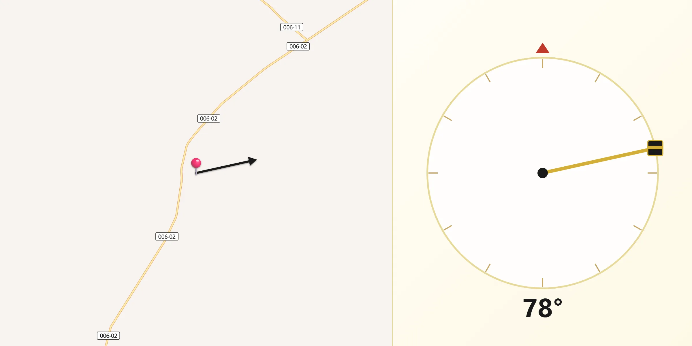 Dirección de la Qibla desde Rauch