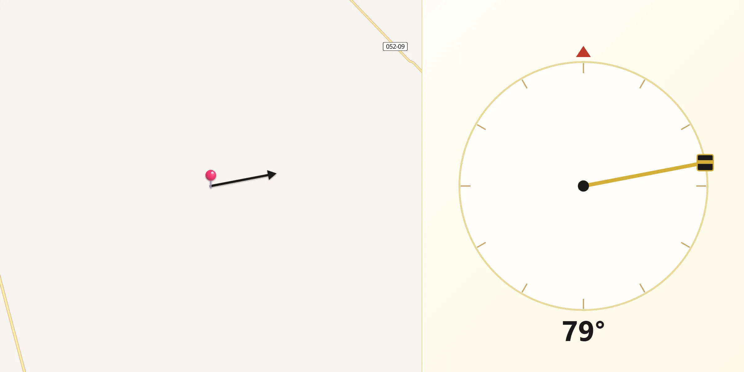 Dirección de la Qibla desde Daireaux