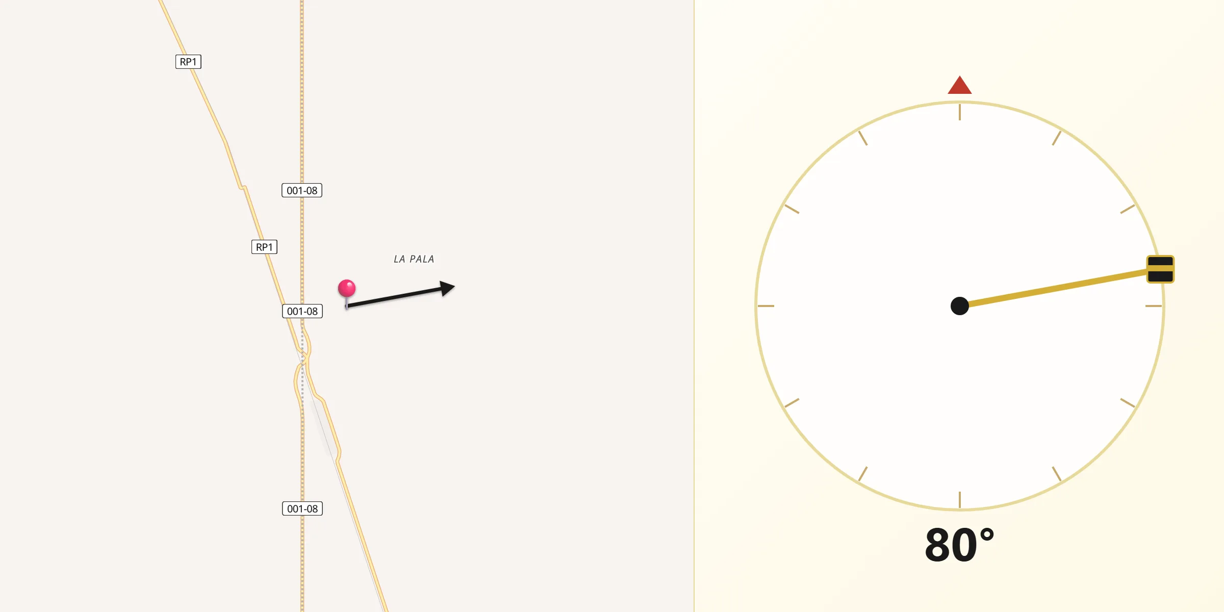 Dirección de la Qibla desde Salliqueló