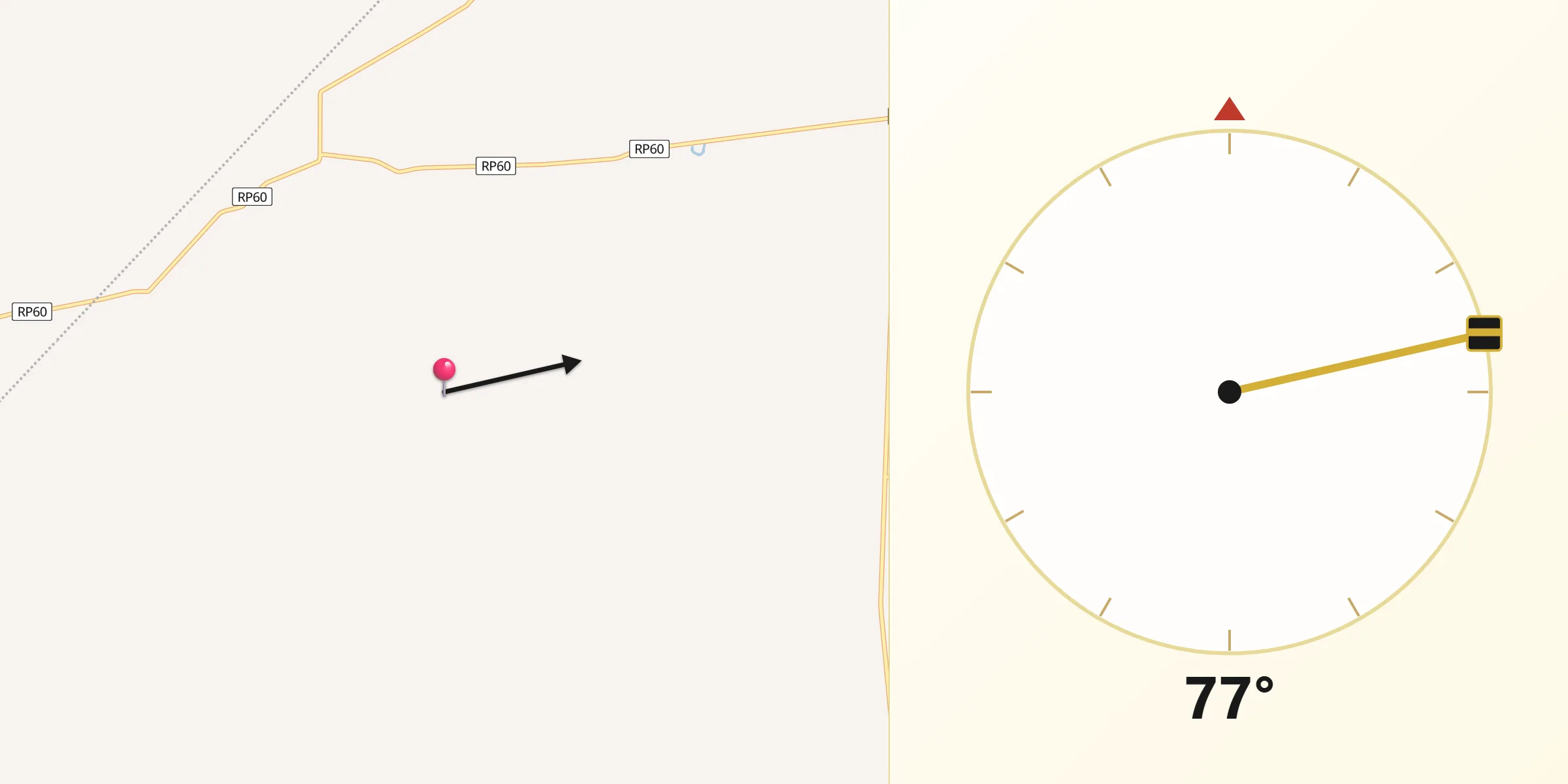 Dirección de la Qibla desde General Guido