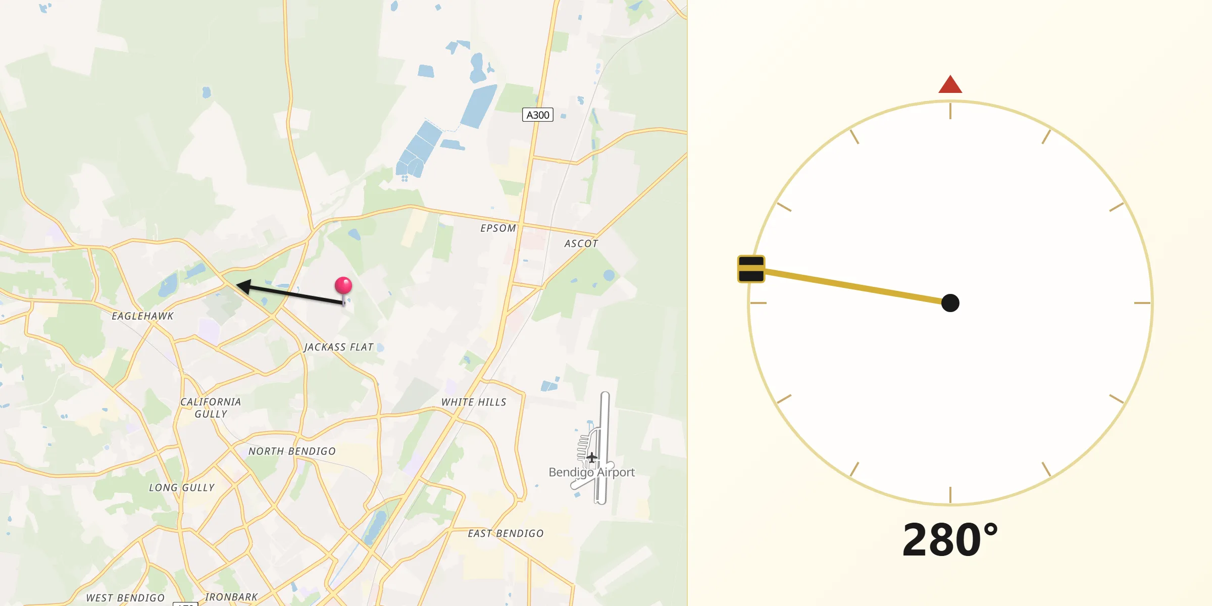 Qibla Direction from Jackass Flat