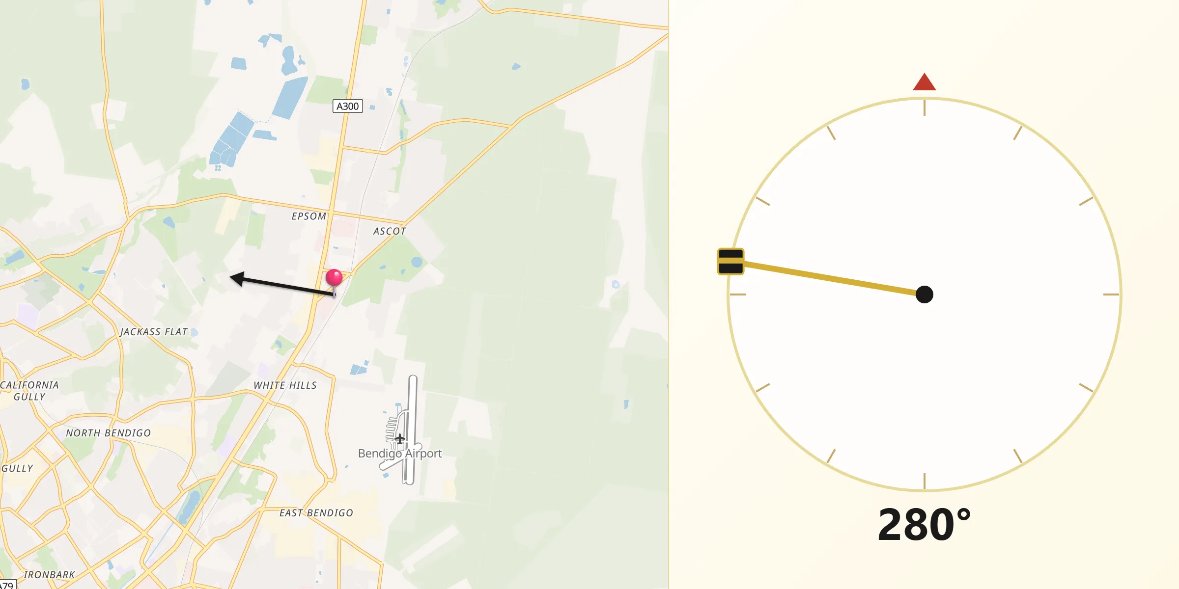 Qibla Direction from Epsom