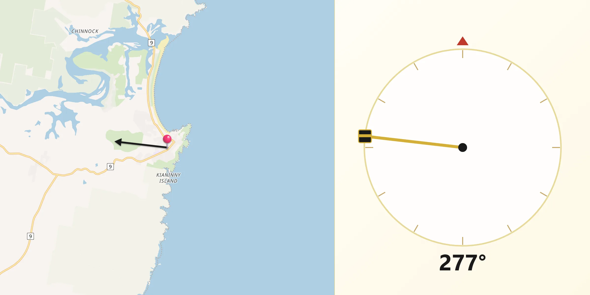 Qibla Direction from Tathra