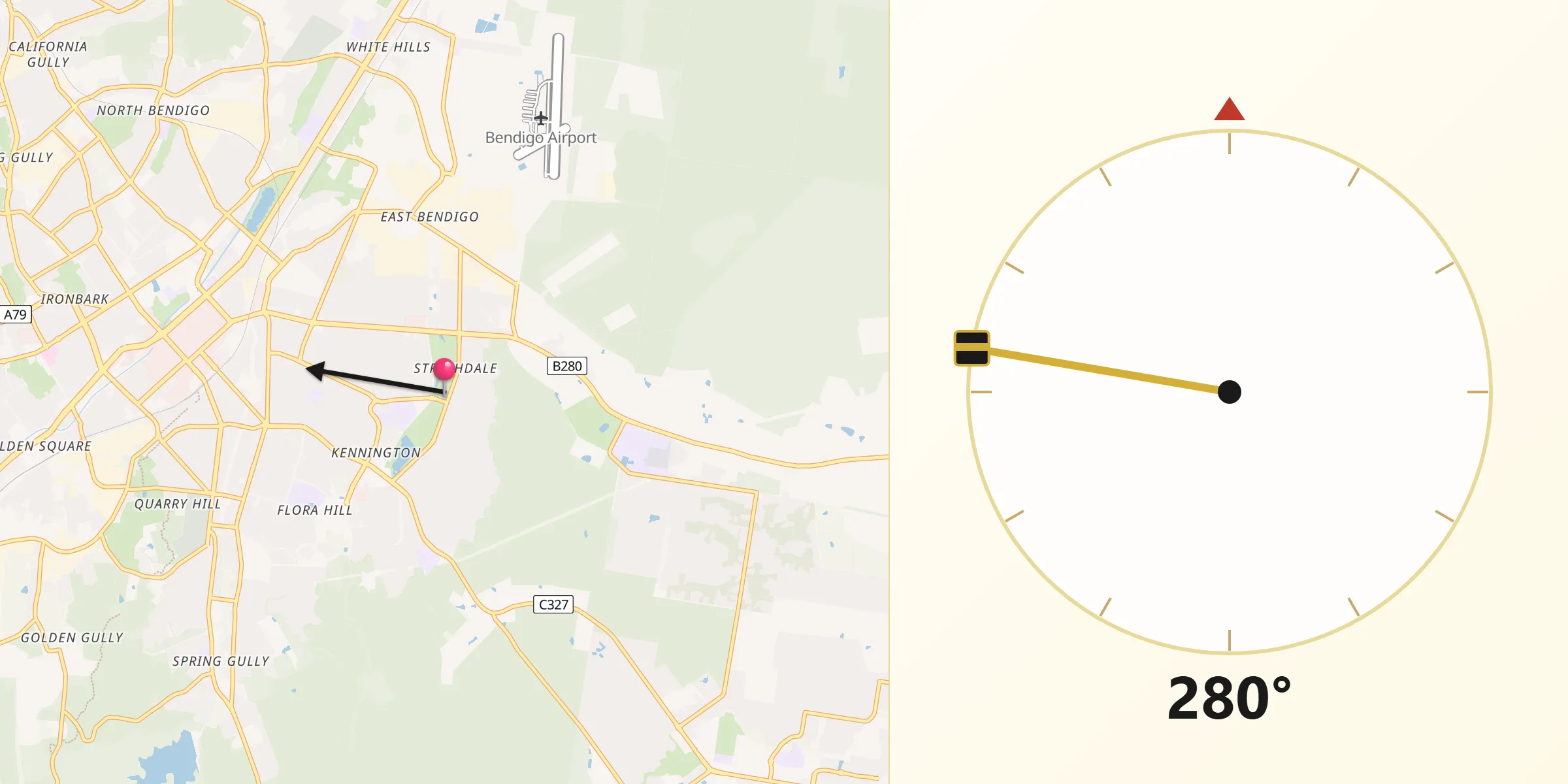 Qibla Direction from Strathdale