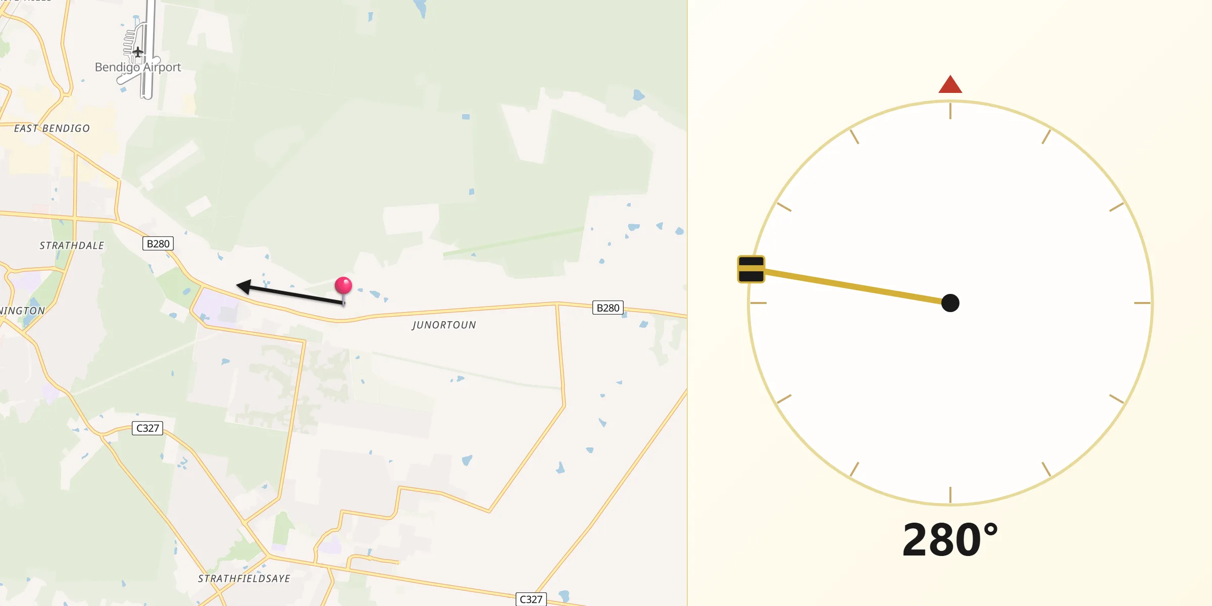 Qibla Direction from Junortoun