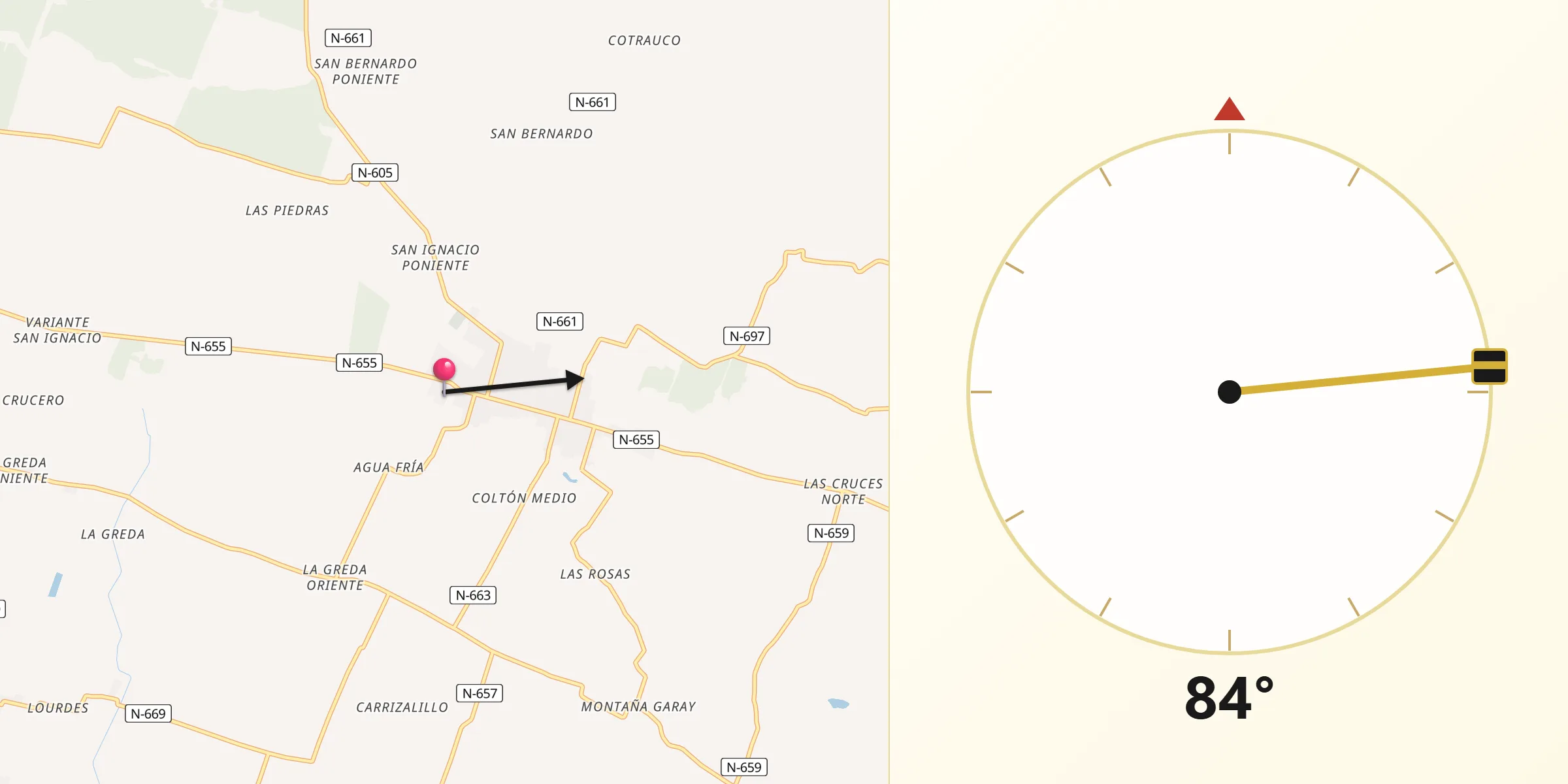 Dirección de la Qibla desde San Ignacio