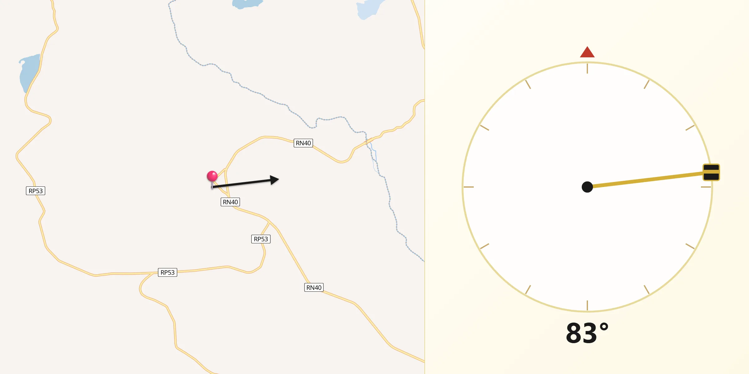 Dirección de la Qibla desde Barrancas