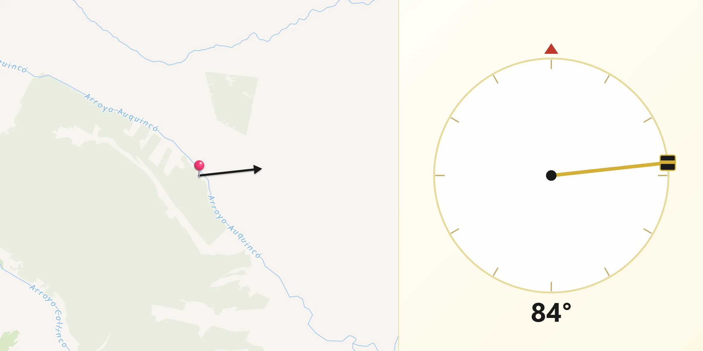Dirección de la Qibla desde Departamento de Minas