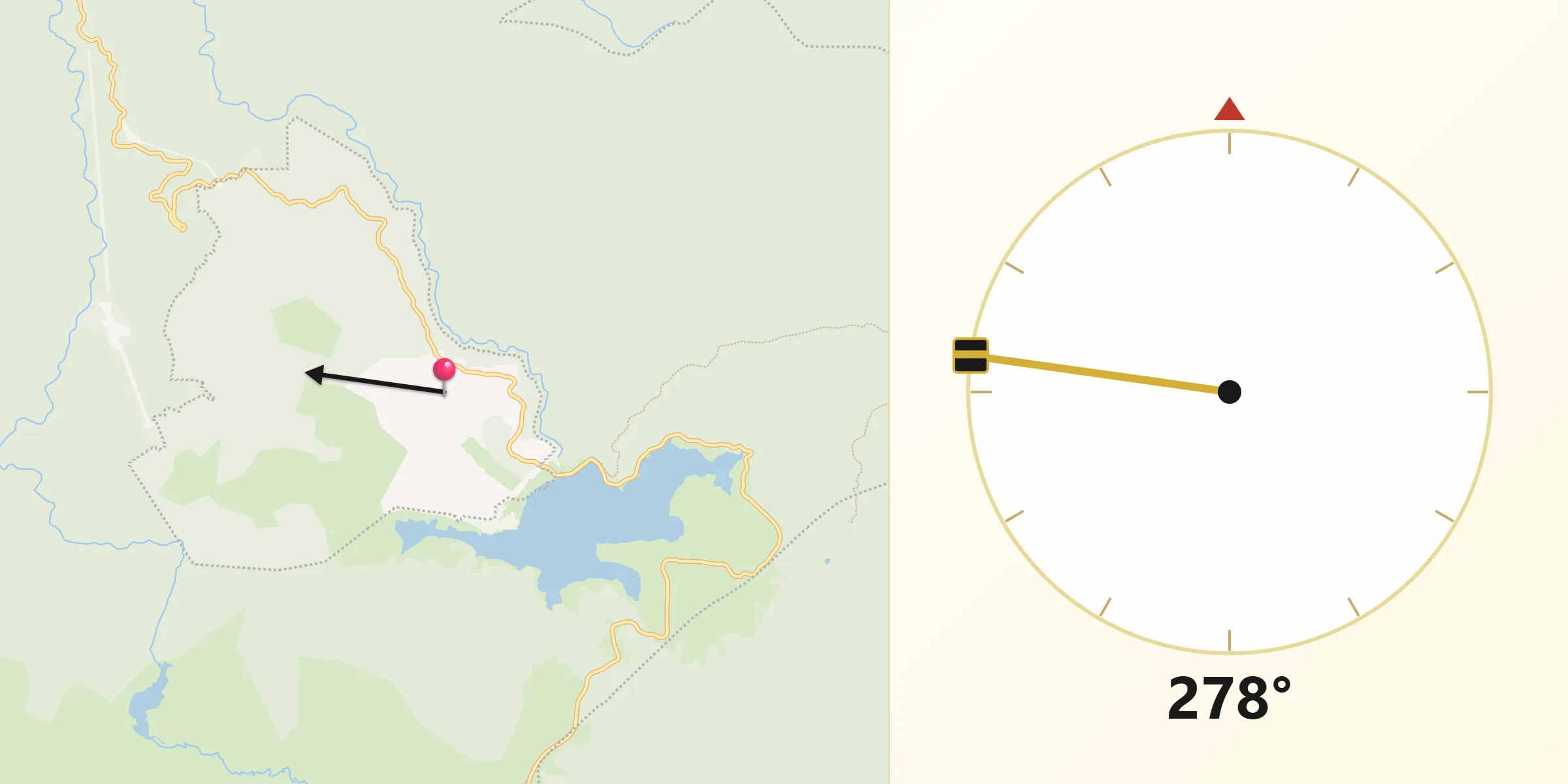 Qibla Direction from Falls Creek