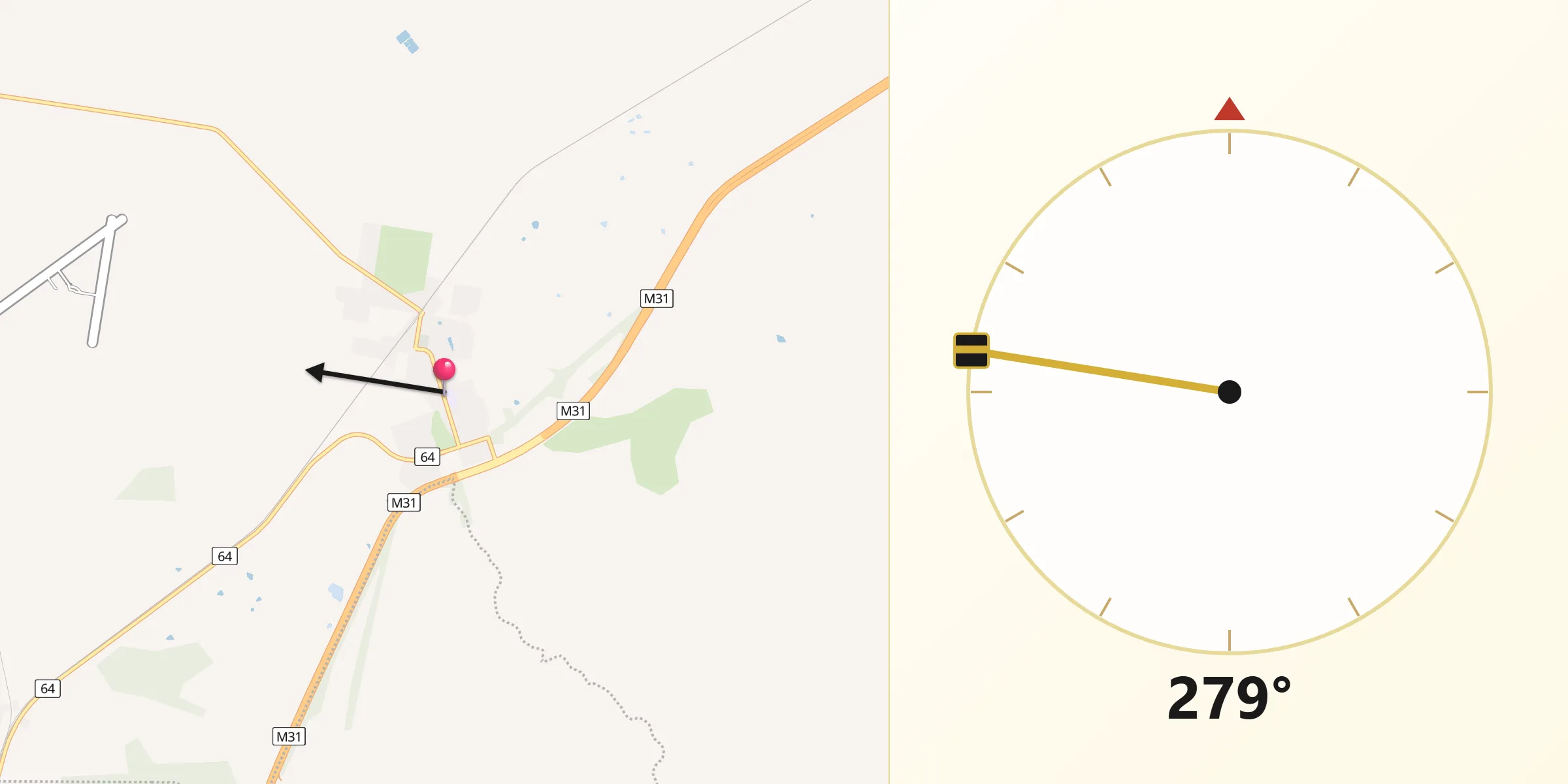 Qibla Direction from Avenel