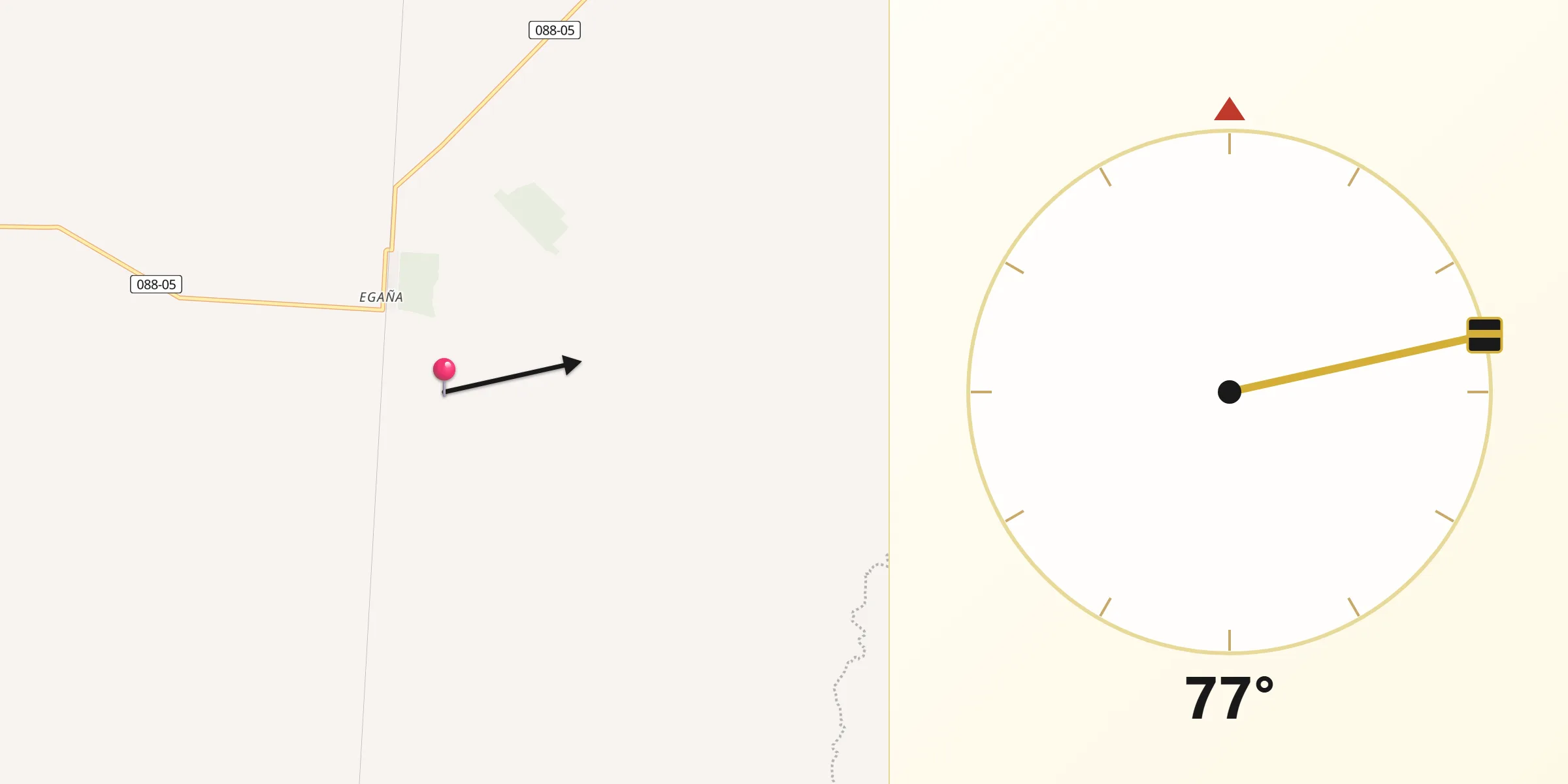 Dirección de la Qibla desde Ayacucho