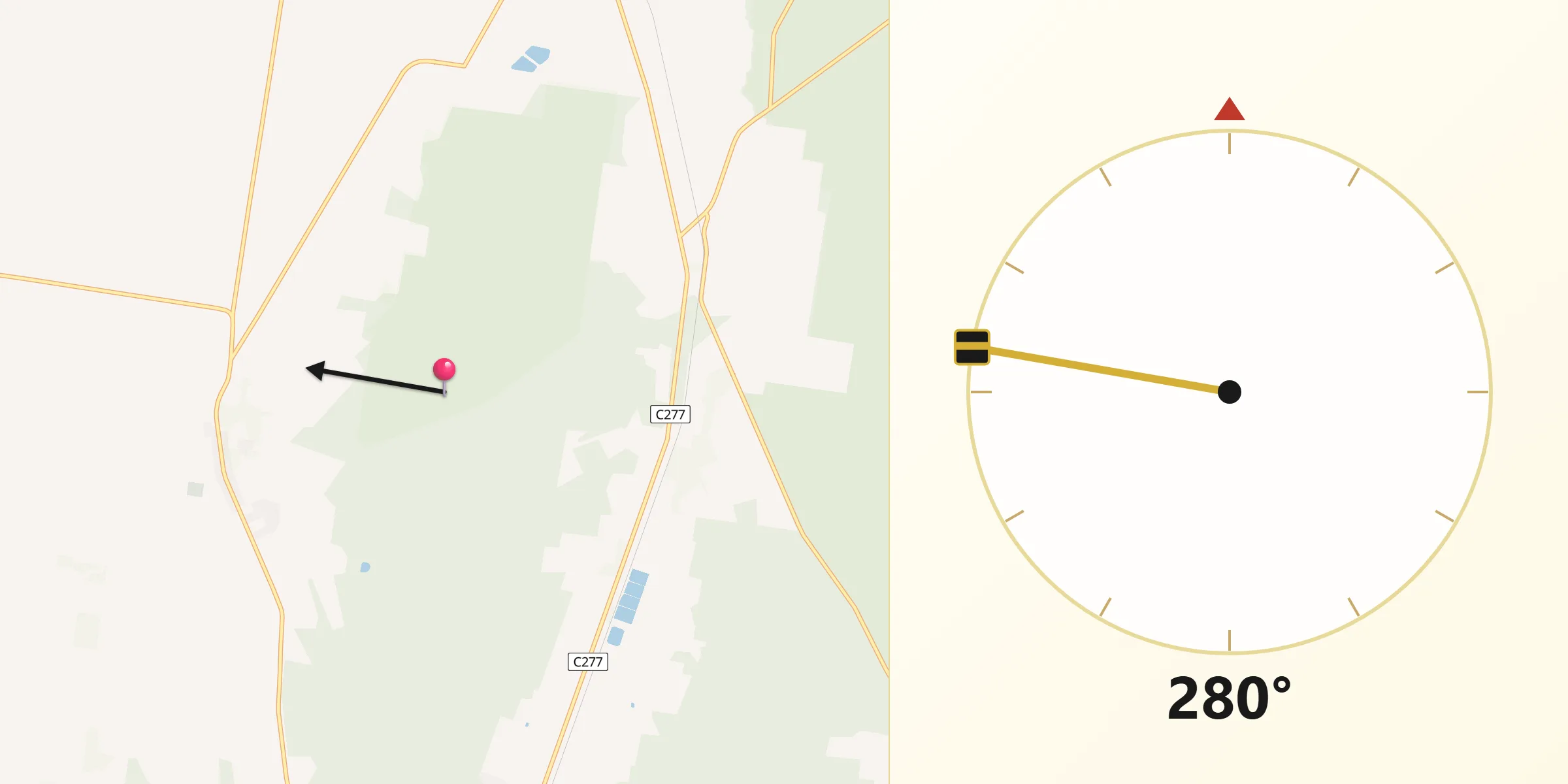 Qibla Direction from Central Goldfields