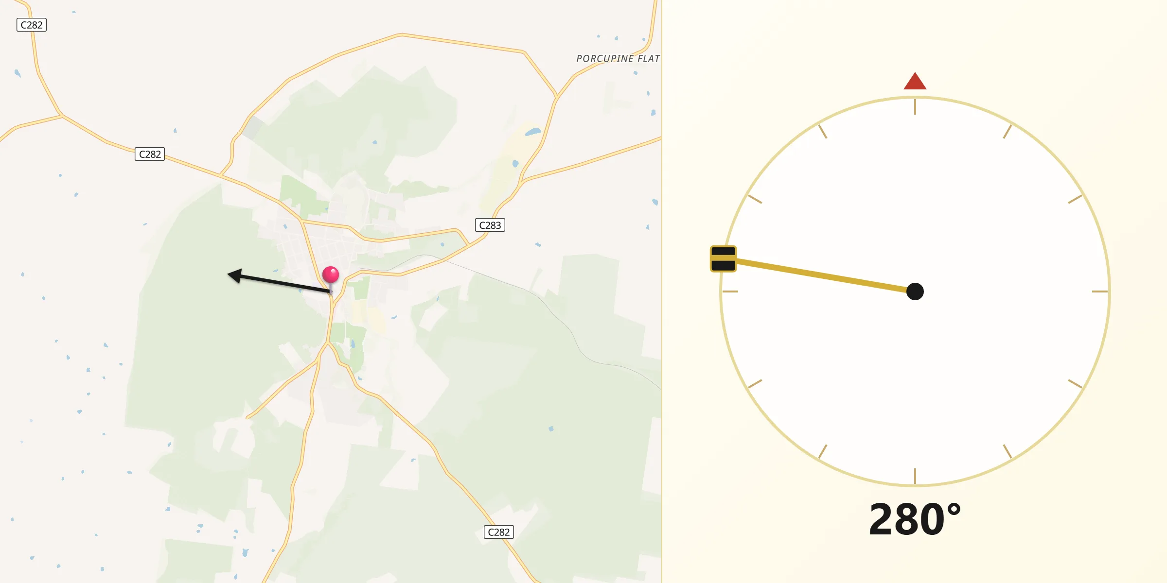 Qibla Direction from Maldon