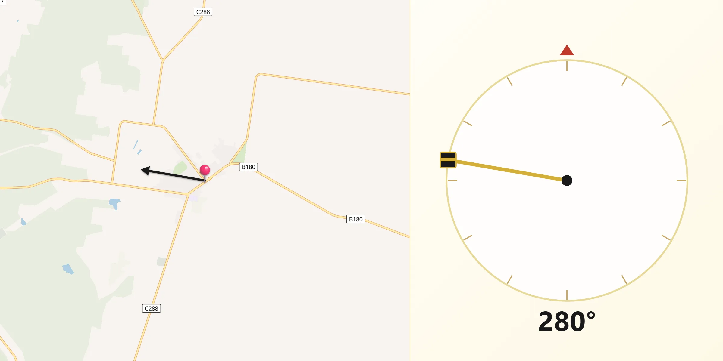 Qibla Direction from Carisbrook
