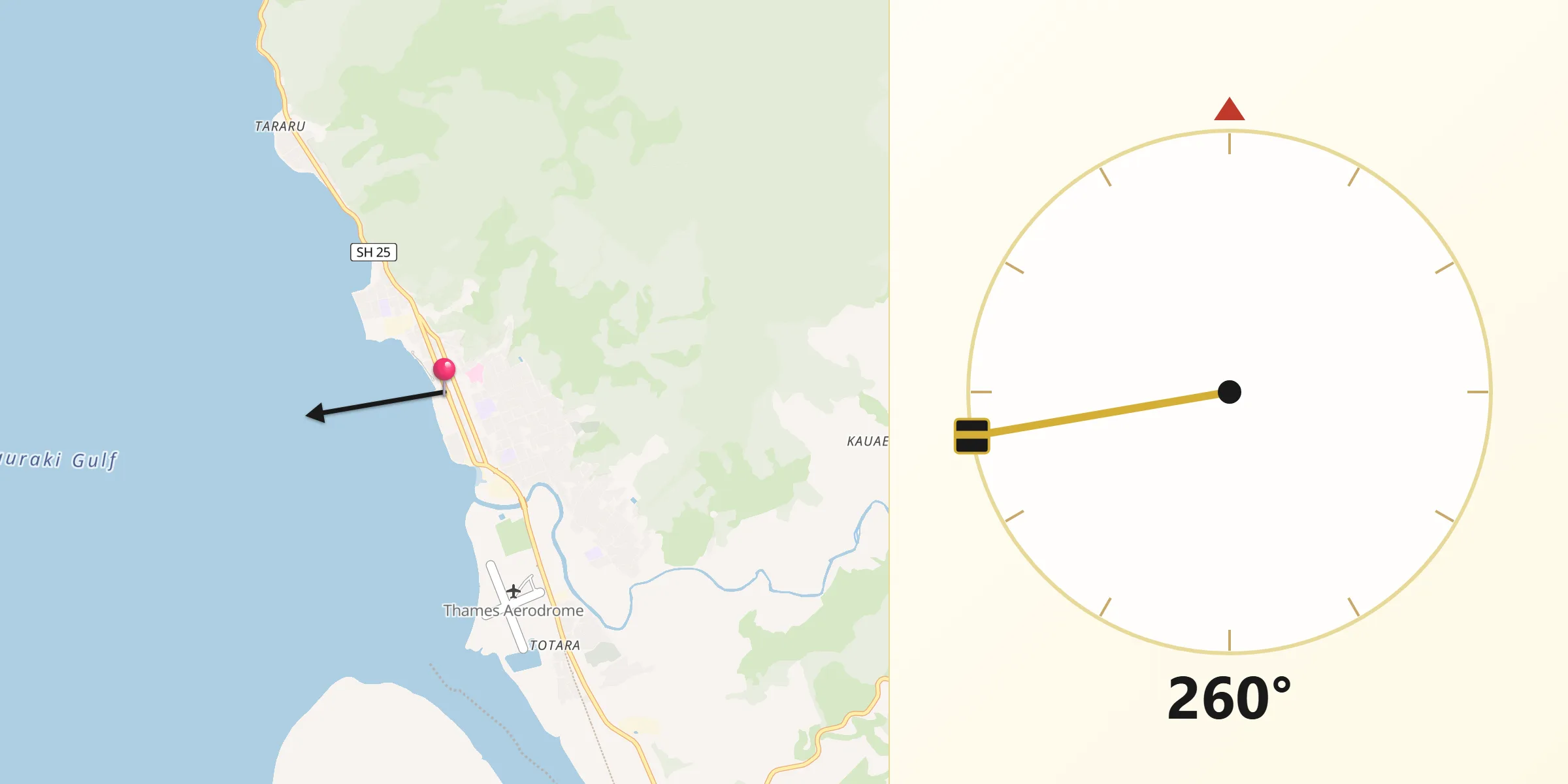Qibla Direction from Thames