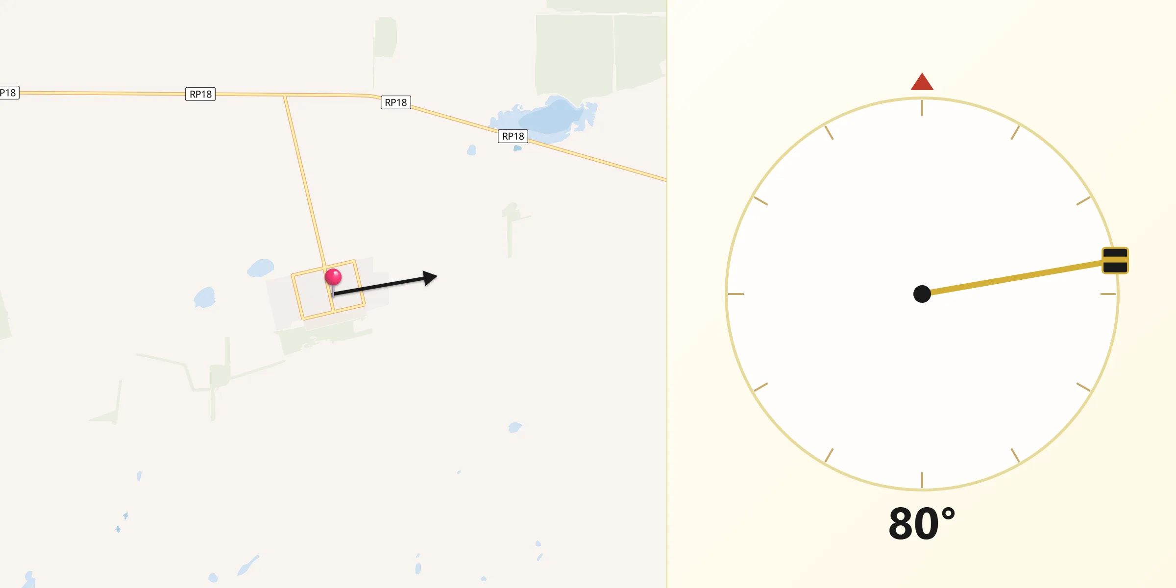 Dirección de la Qibla desde Doblas