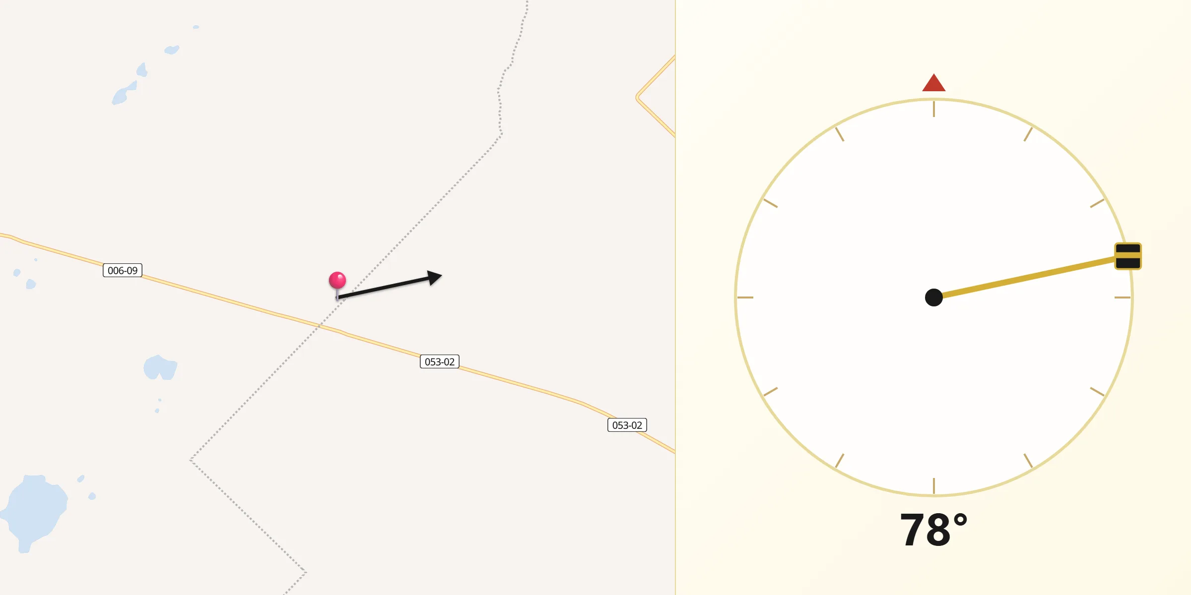 Dirección de la Qibla desde Tandil