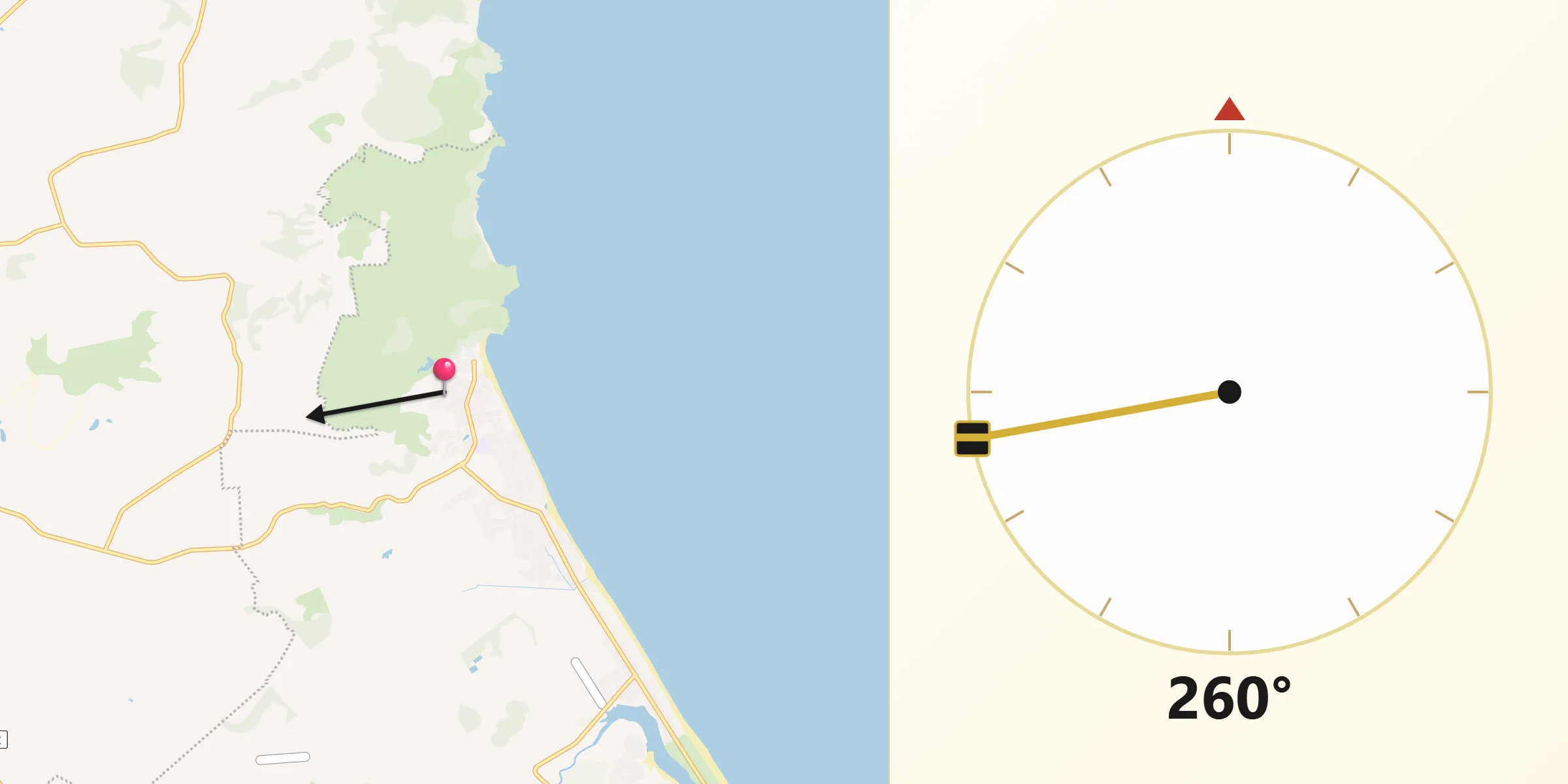 Qibla Direction from Waihi Beach