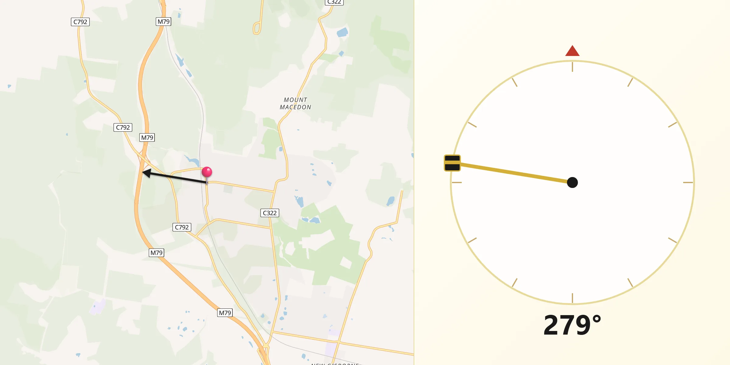 Qibla Direction from Macedon