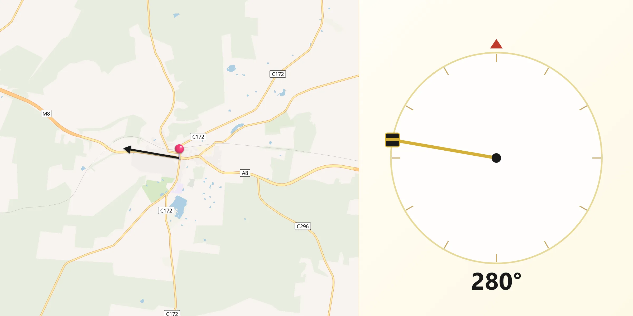 Qibla Direction from Beaufort