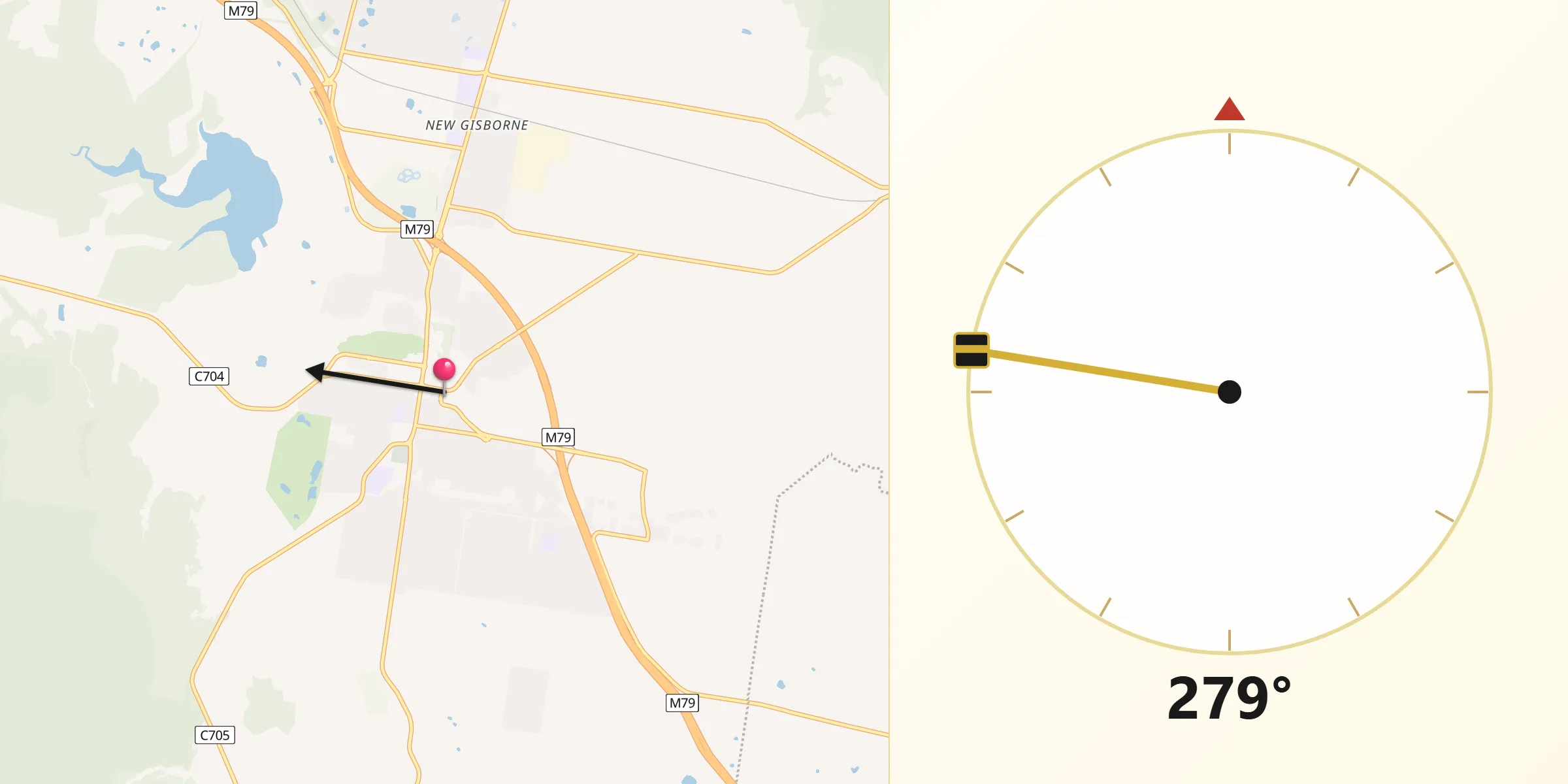Qibla Direction from Gisborne