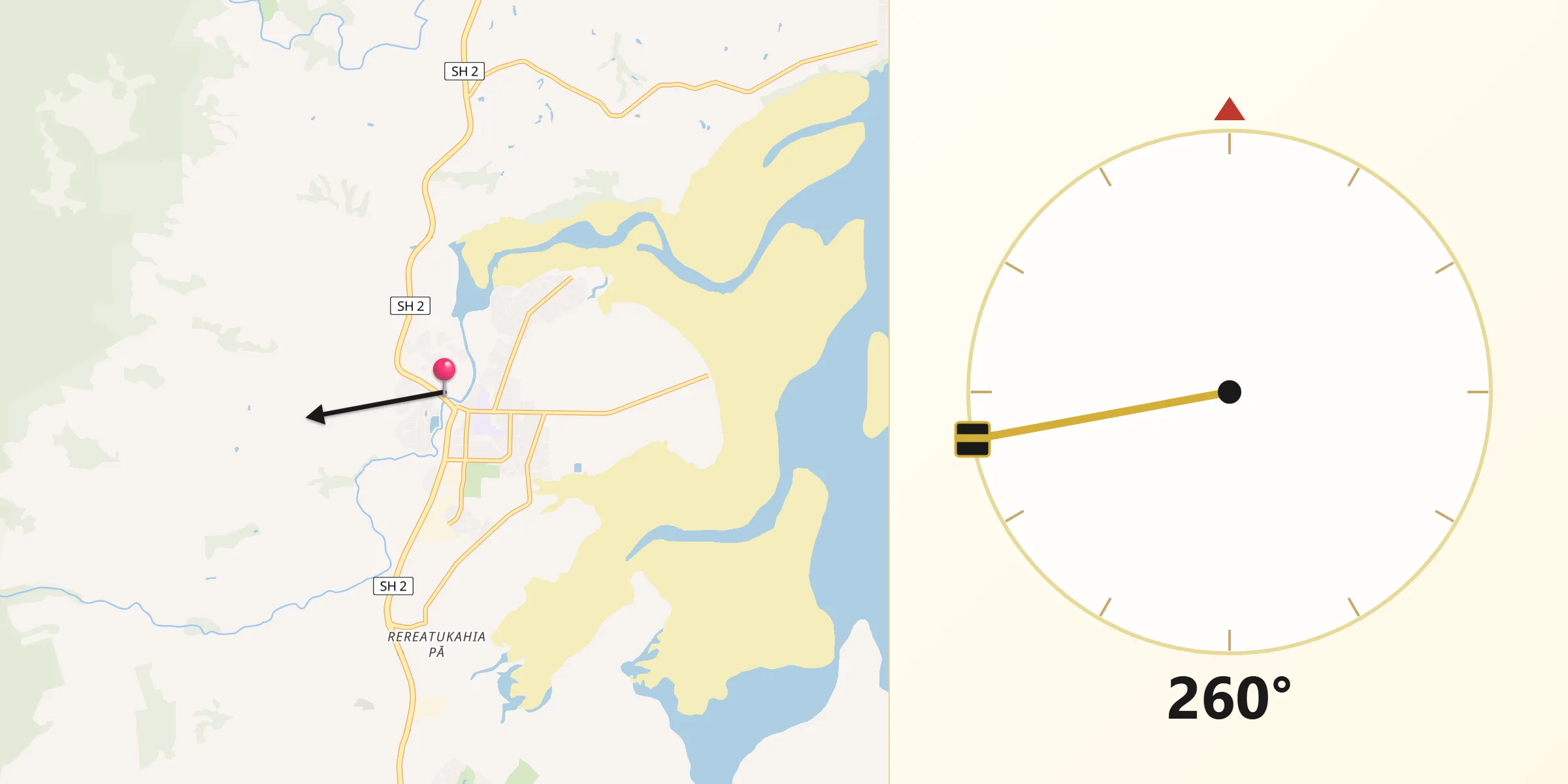 Qibla Direction from Katikati