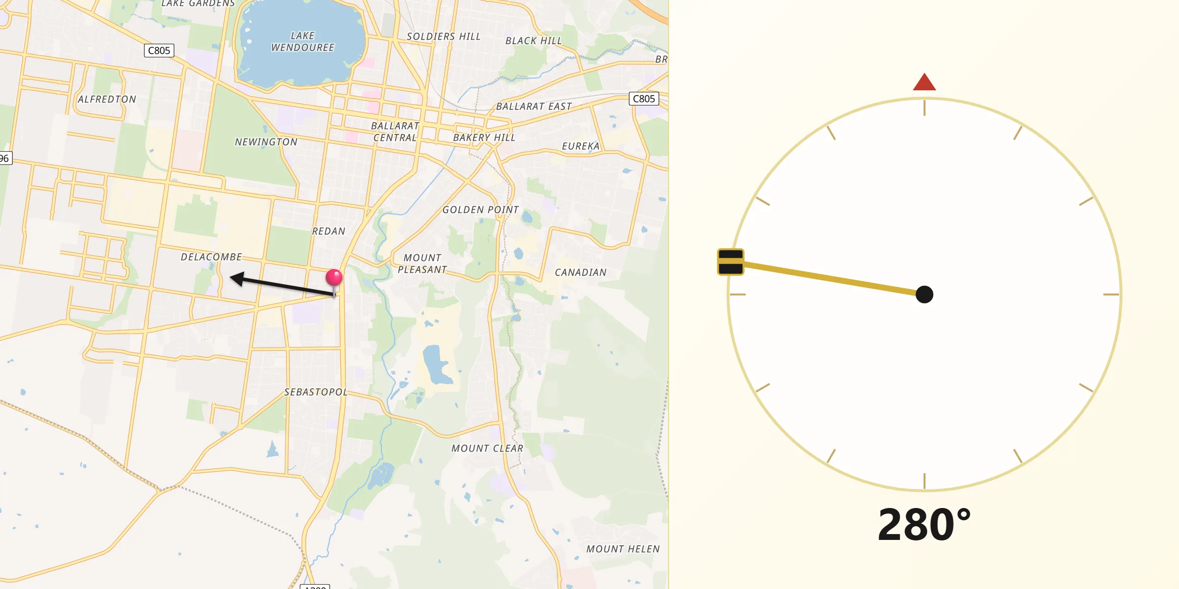Qibla Direction from Sebastopol