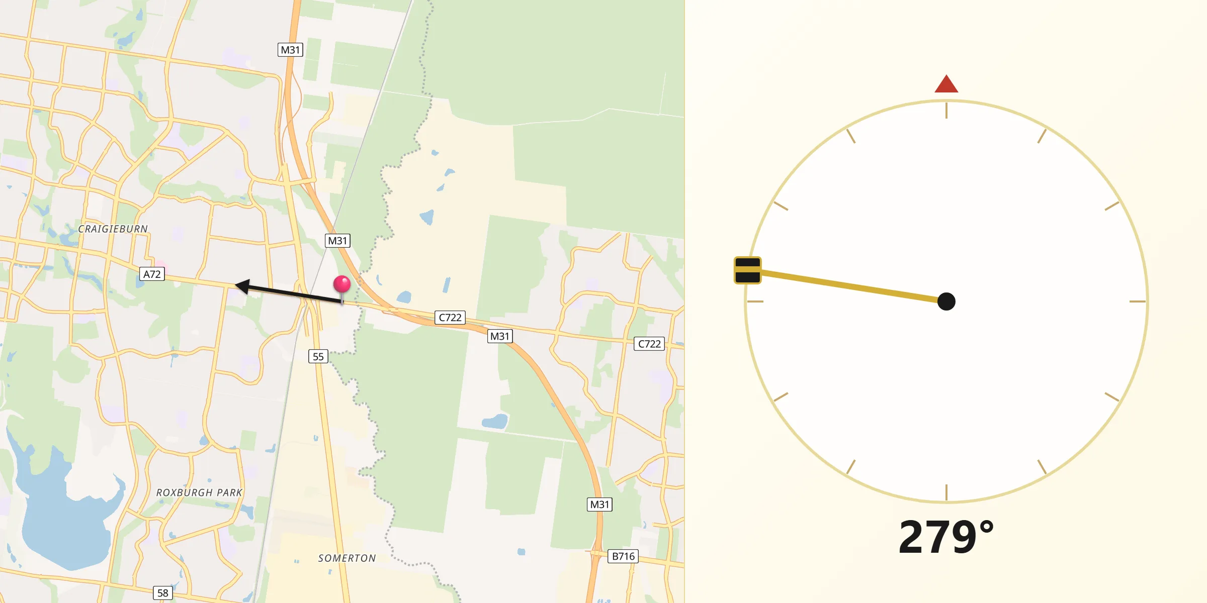 Qibla Direction from Craigieburn
