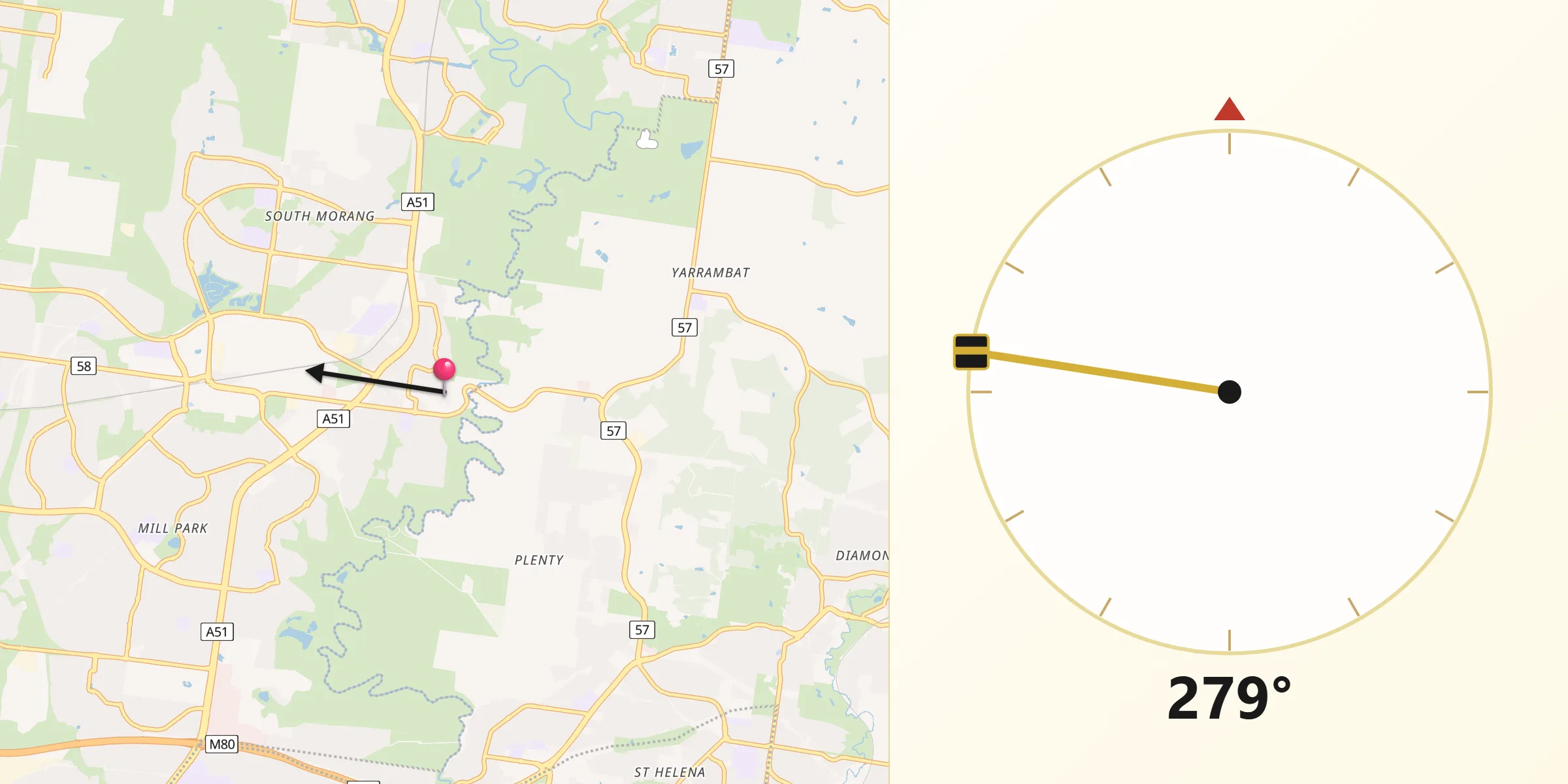 Qibla Direction from South Morang