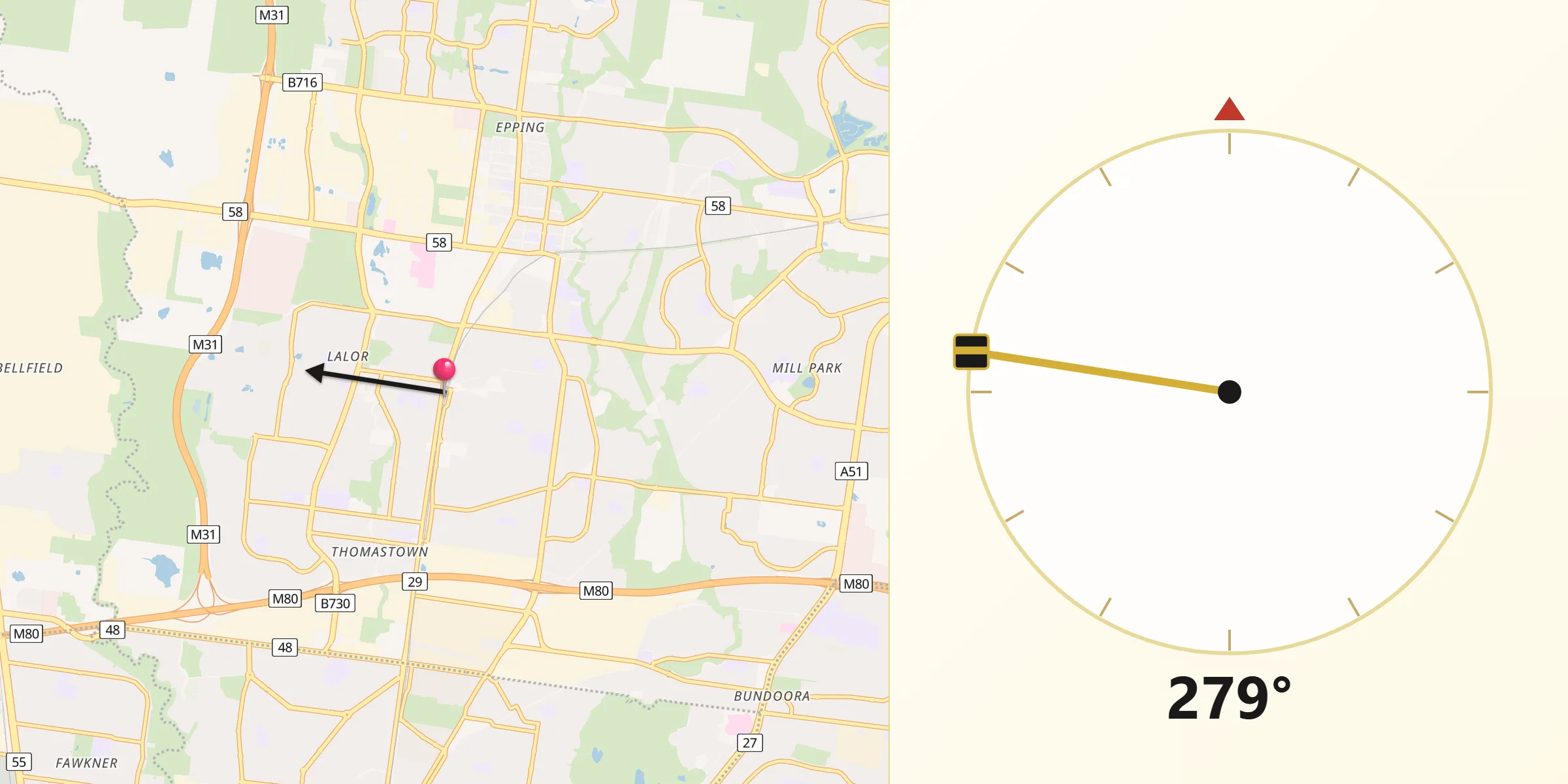 Qibla Direction from Lalor