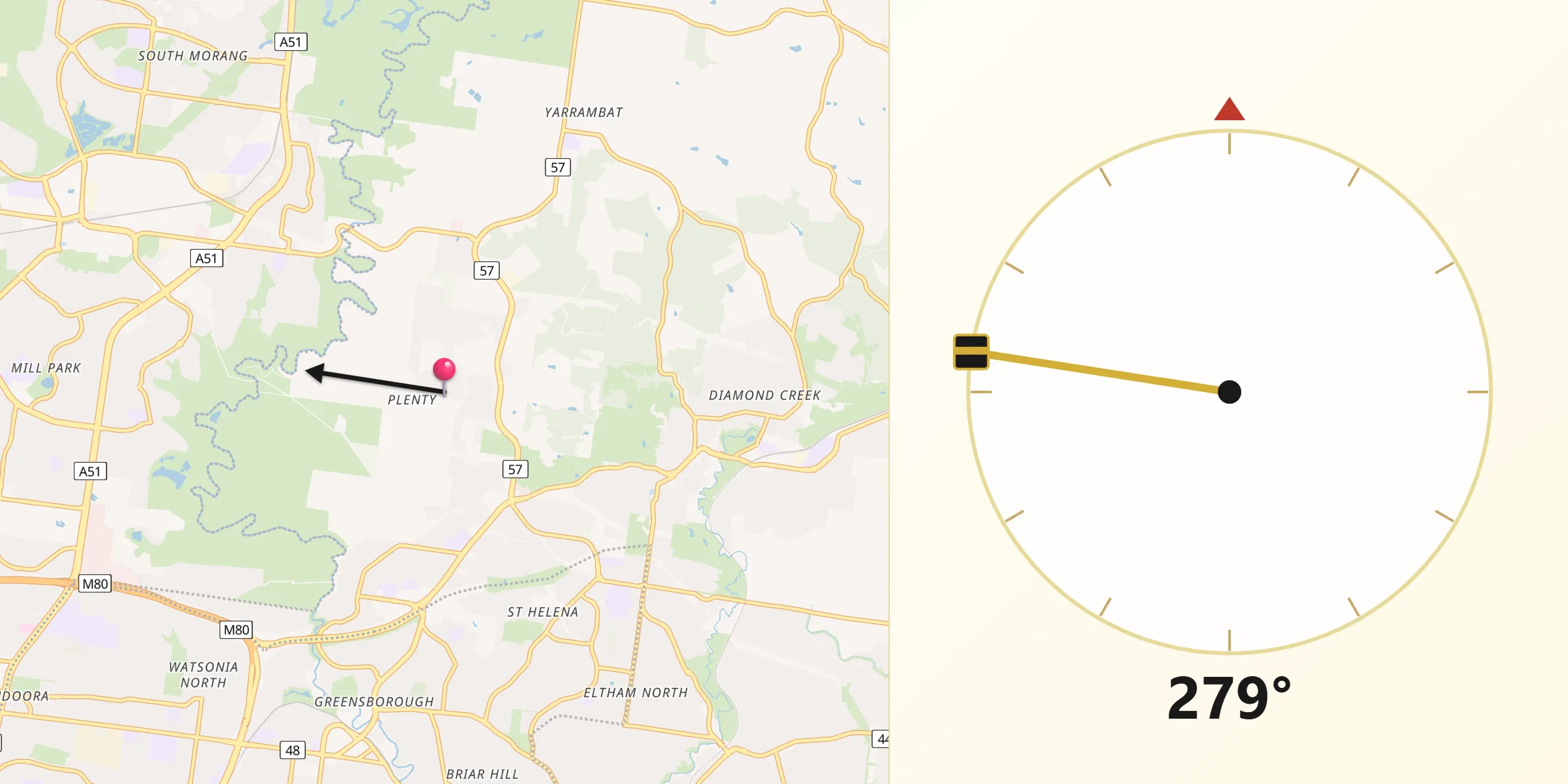 Qibla Direction from Plenty