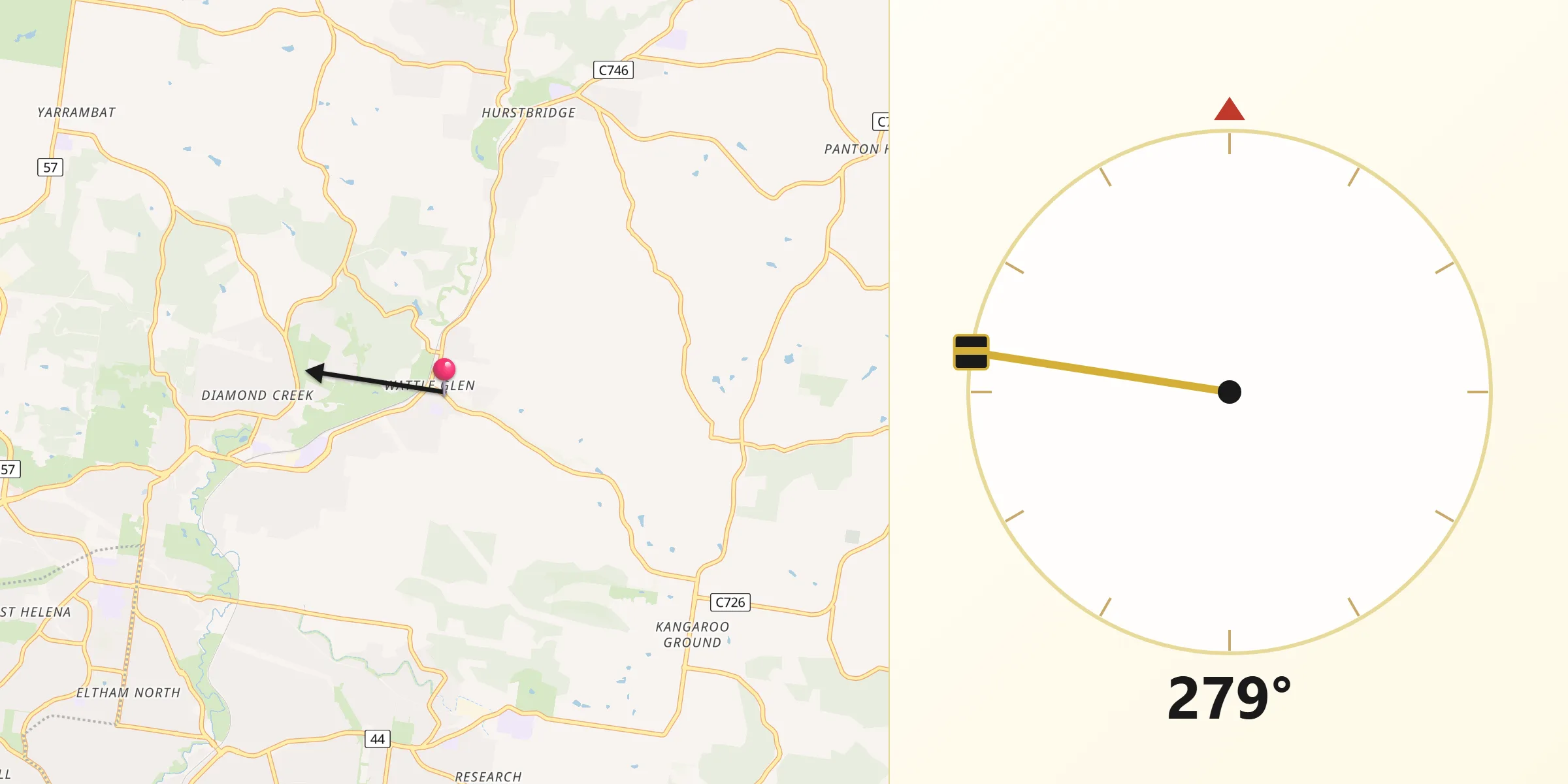 Qibla Direction from Wattleglen